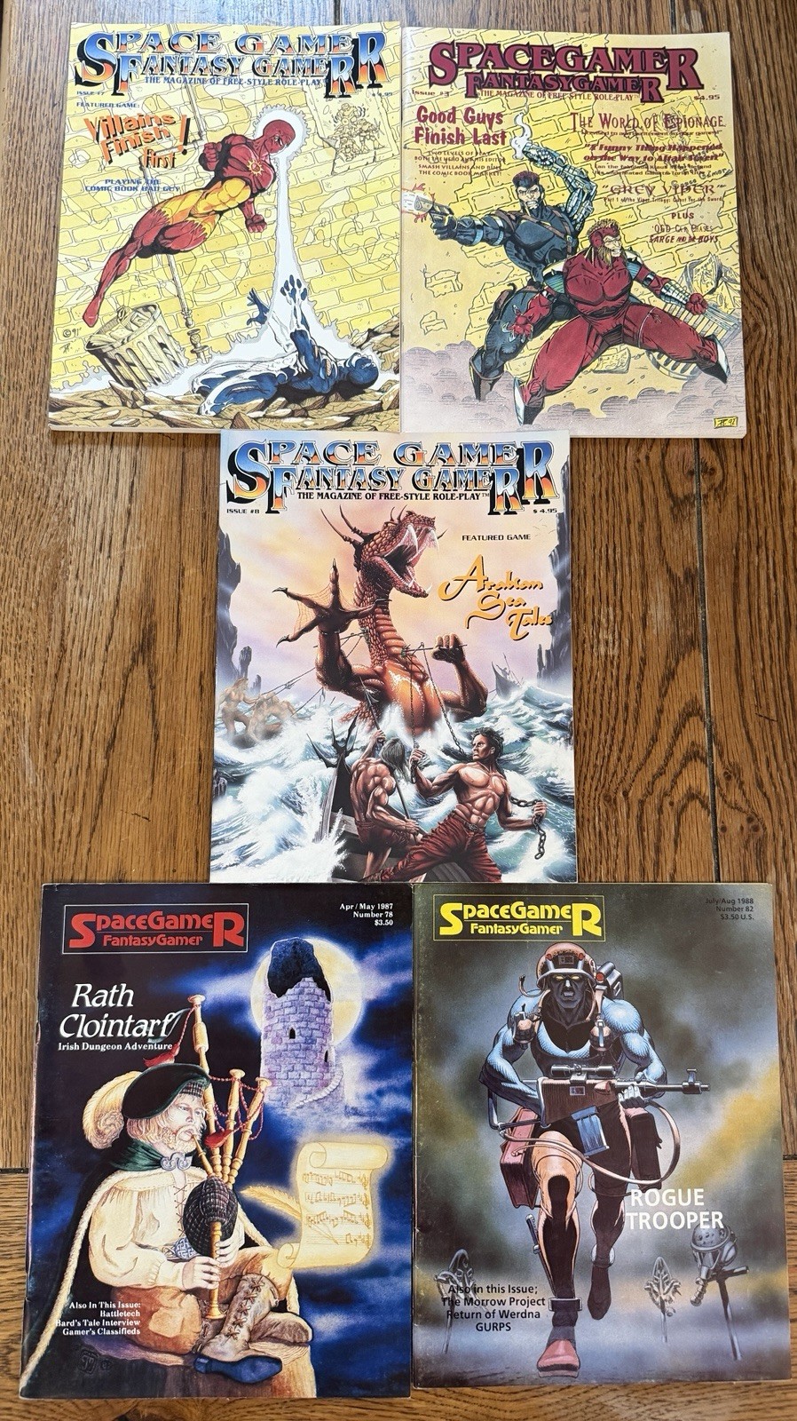 Vintage Space Gamer Fantasy Gamer Magazine Lot 90s 3,7,8 80s 82,78 Excellent