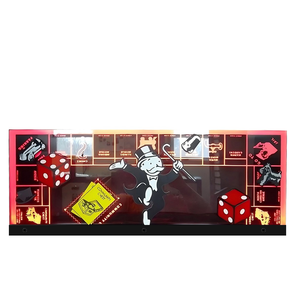 Monopoly Pinball Topper Acrylic Printed Led RGB Topper for Pinball Machine-