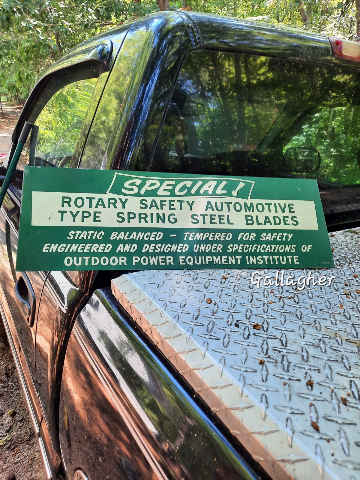 Vintage O.P.E.I. outdoor power equipment Institute Automotive Spring blades sign