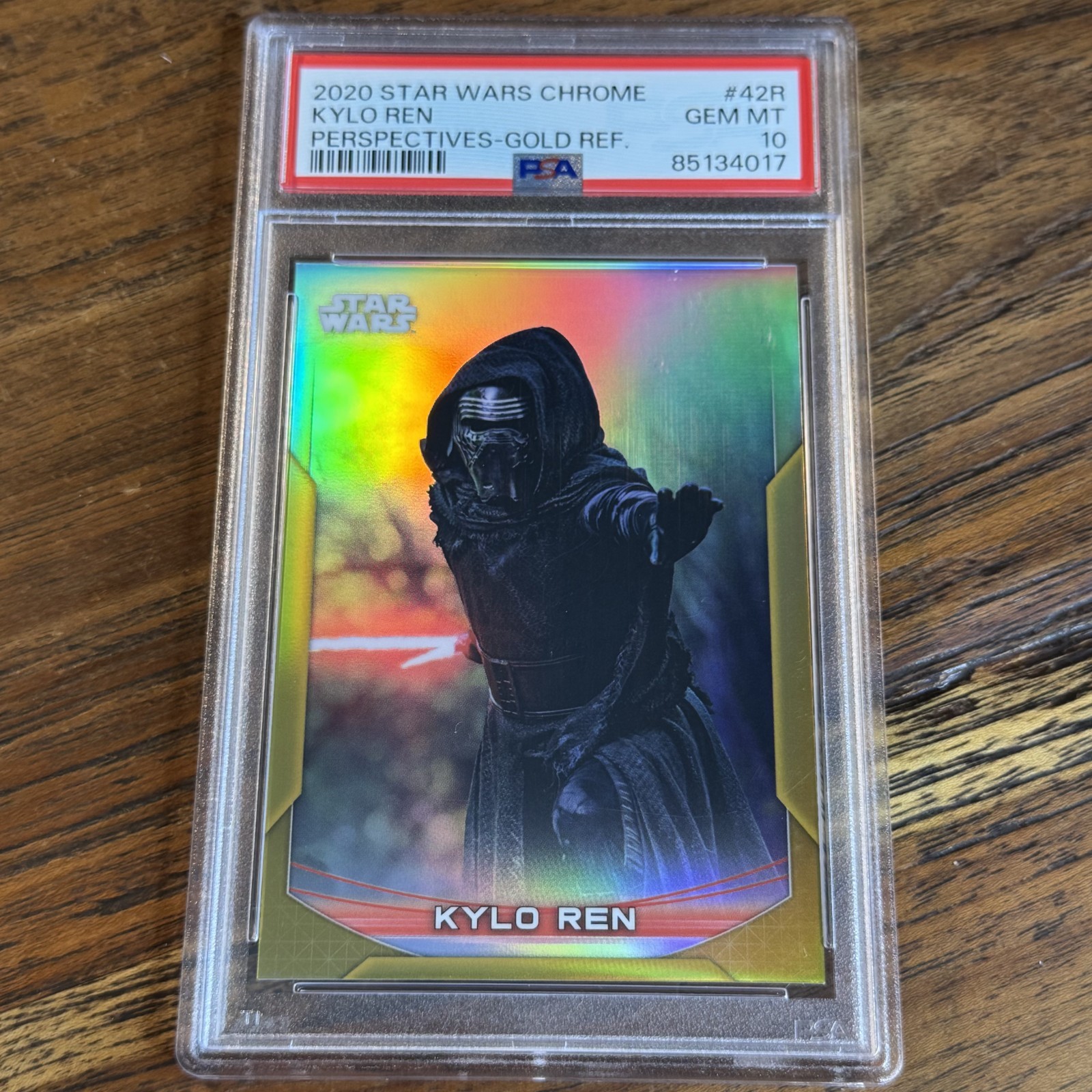 Kylo Ren 2020 Topps Perspectives Star Wars GOLD 50/50 Refractor #42 PSA 10 OMEGA