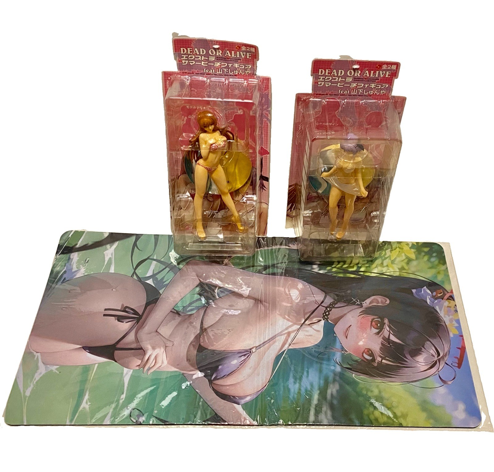 DOA Set DDEAD OR ALIVE Extra Summer Beach Figure - Kasumi & Ayane + Playing Mat.