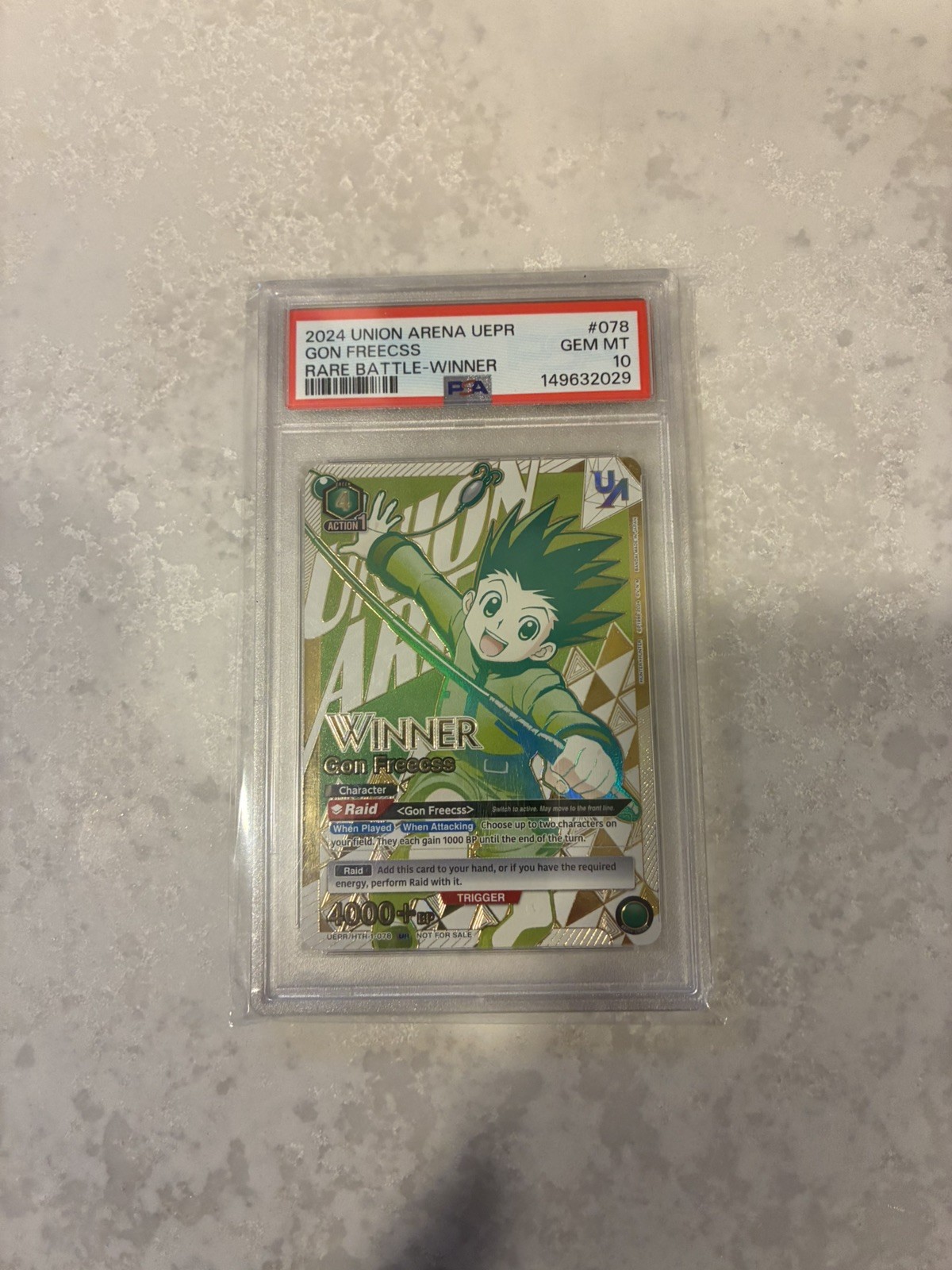 2024 UNION ARENA UEPR-PROMOS RARE BATTLE-WINNER #078 GON FREECSS PSA 10