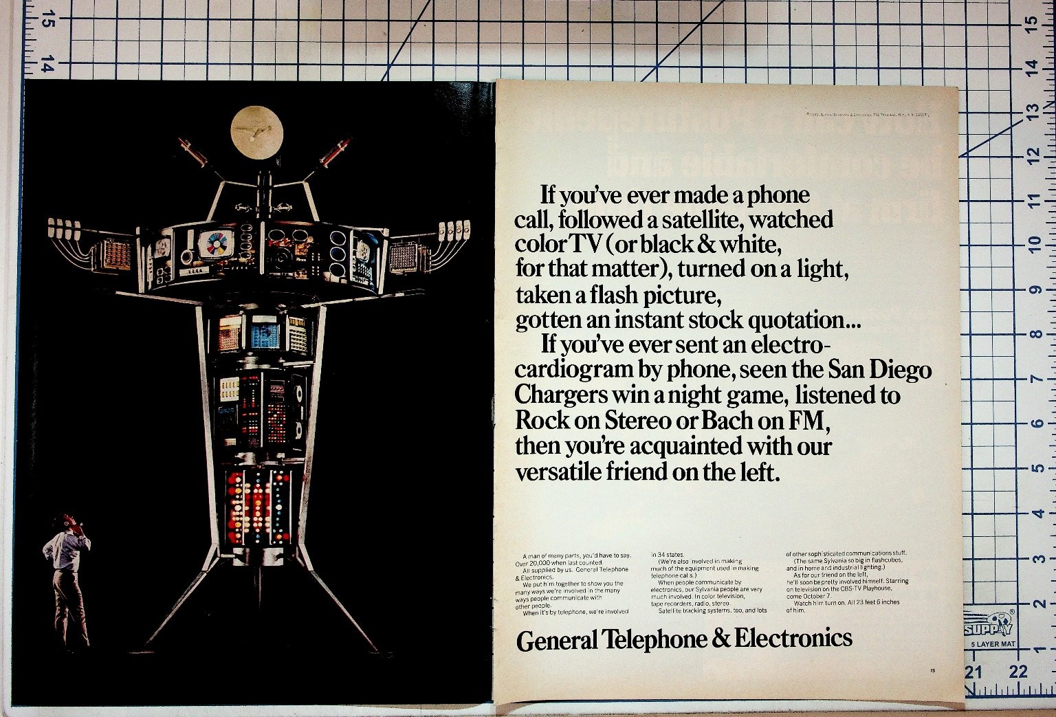 1970 GTE General Telephone & Electronics Future Tech Magazine Ad Sylvania