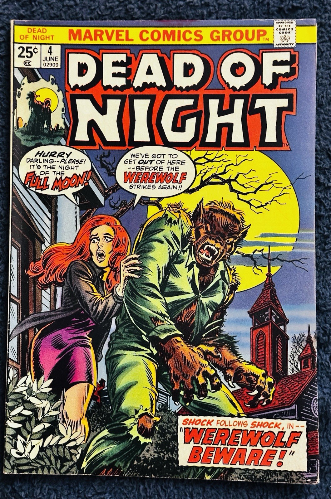 Marvel Comics Group Dead OF Night #4 NM 9.4 White Pages Horror Comic 1973 CGC