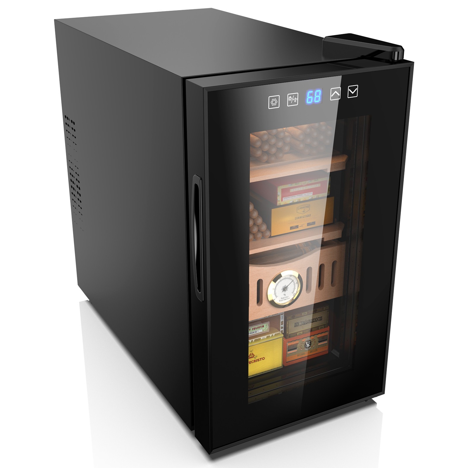 25L Electric Humidor Cigar Cooler 200 Count w/Spanish Cedar Wood Shelves Cooling