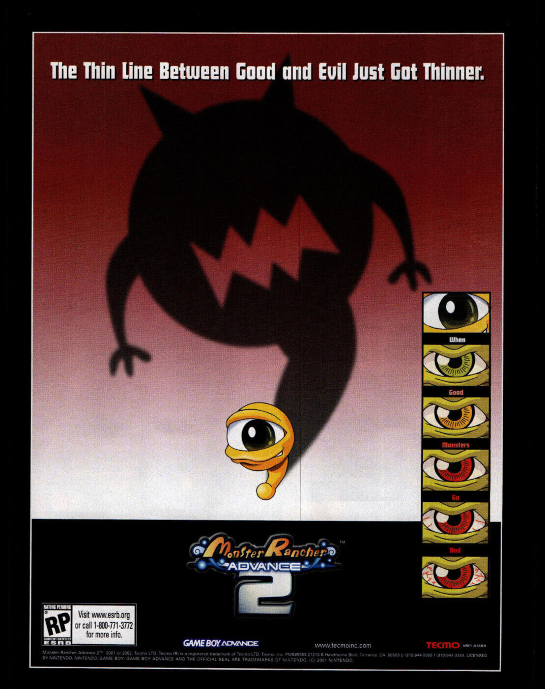 Monster Rancher Advance 2 - Nintendo GBA Game Print Ad / Poster Promo Art 2002