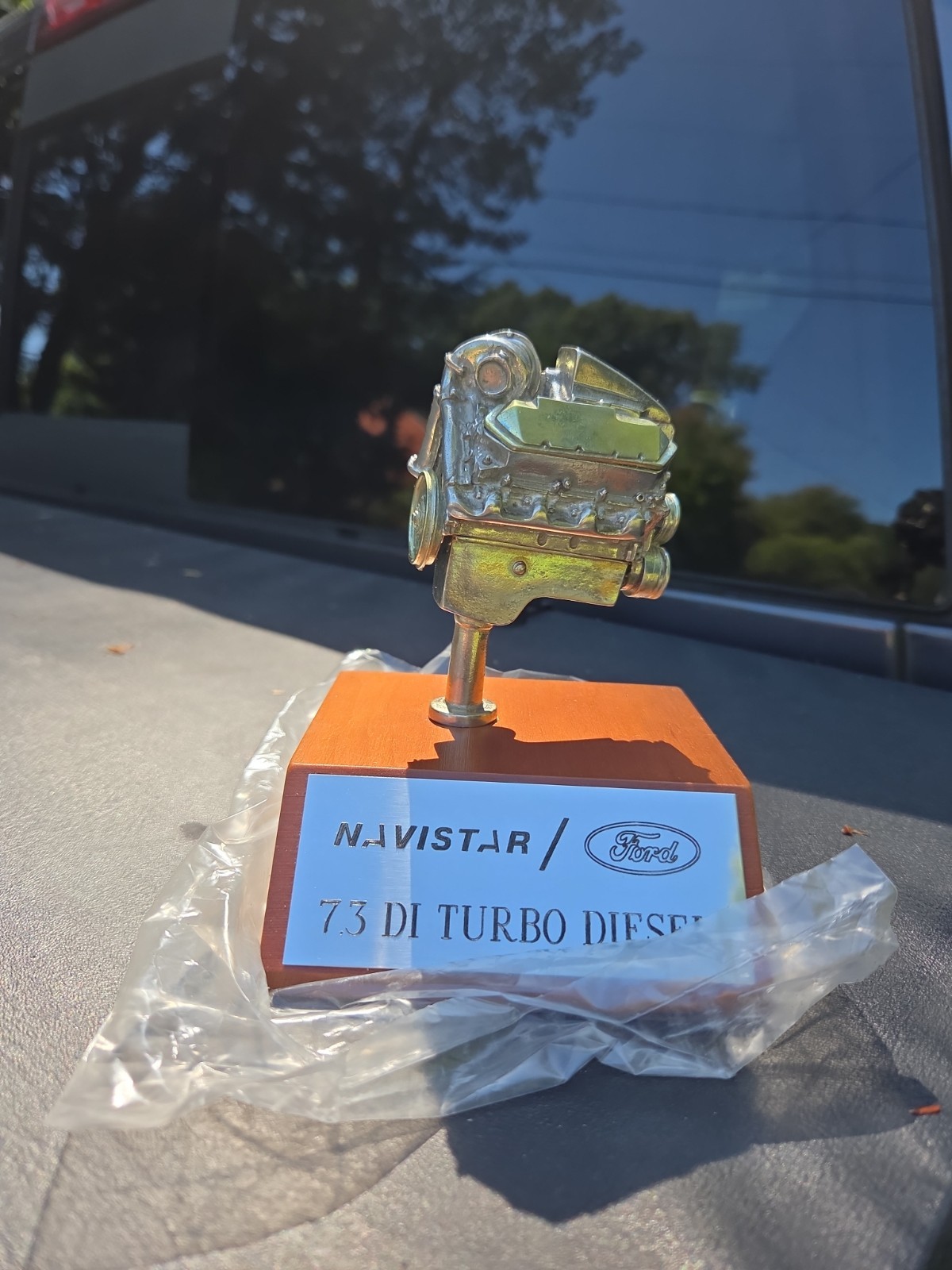 VINTAGE Navistar Ford 7.3 DI Turbo Diesel Engine Pewter Desk Trophy Promo Rare