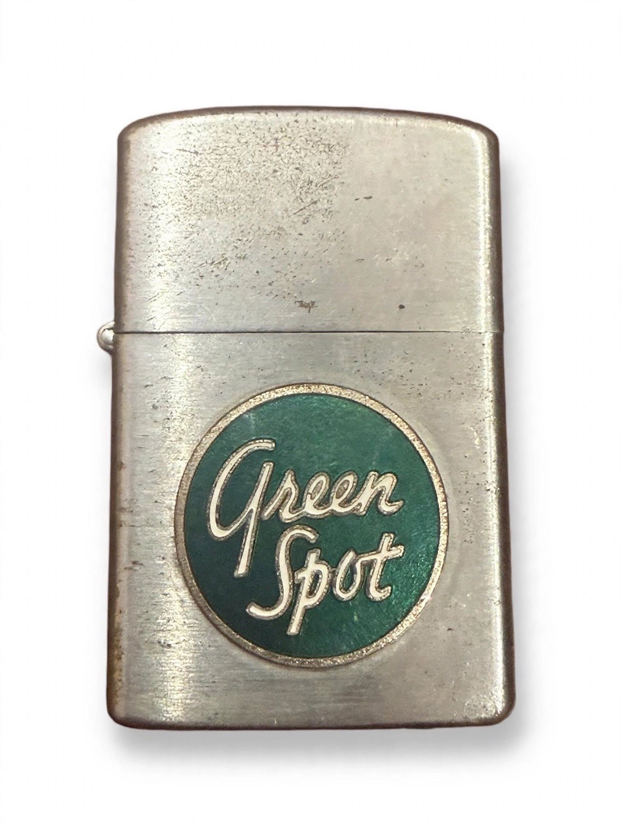 Vintage Green Spot Soda Advertising Lighter Japan Windproof Enamel Logo