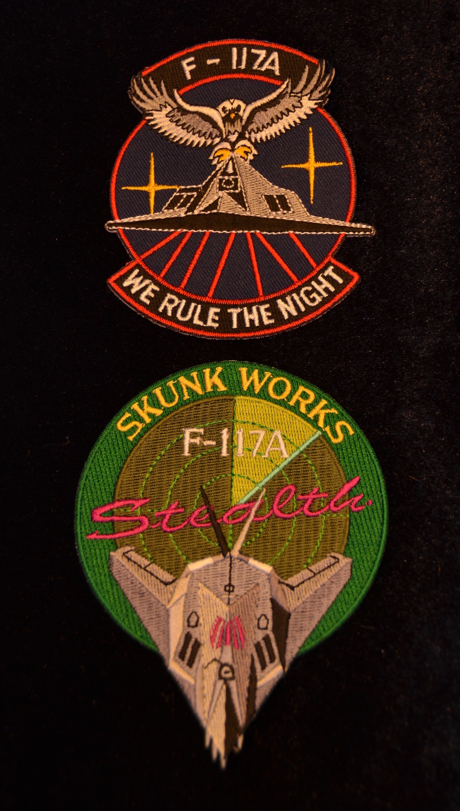 Two x F-117 USAF Patches Skunkworks Desert Storm Iraq War Stealth Radar
