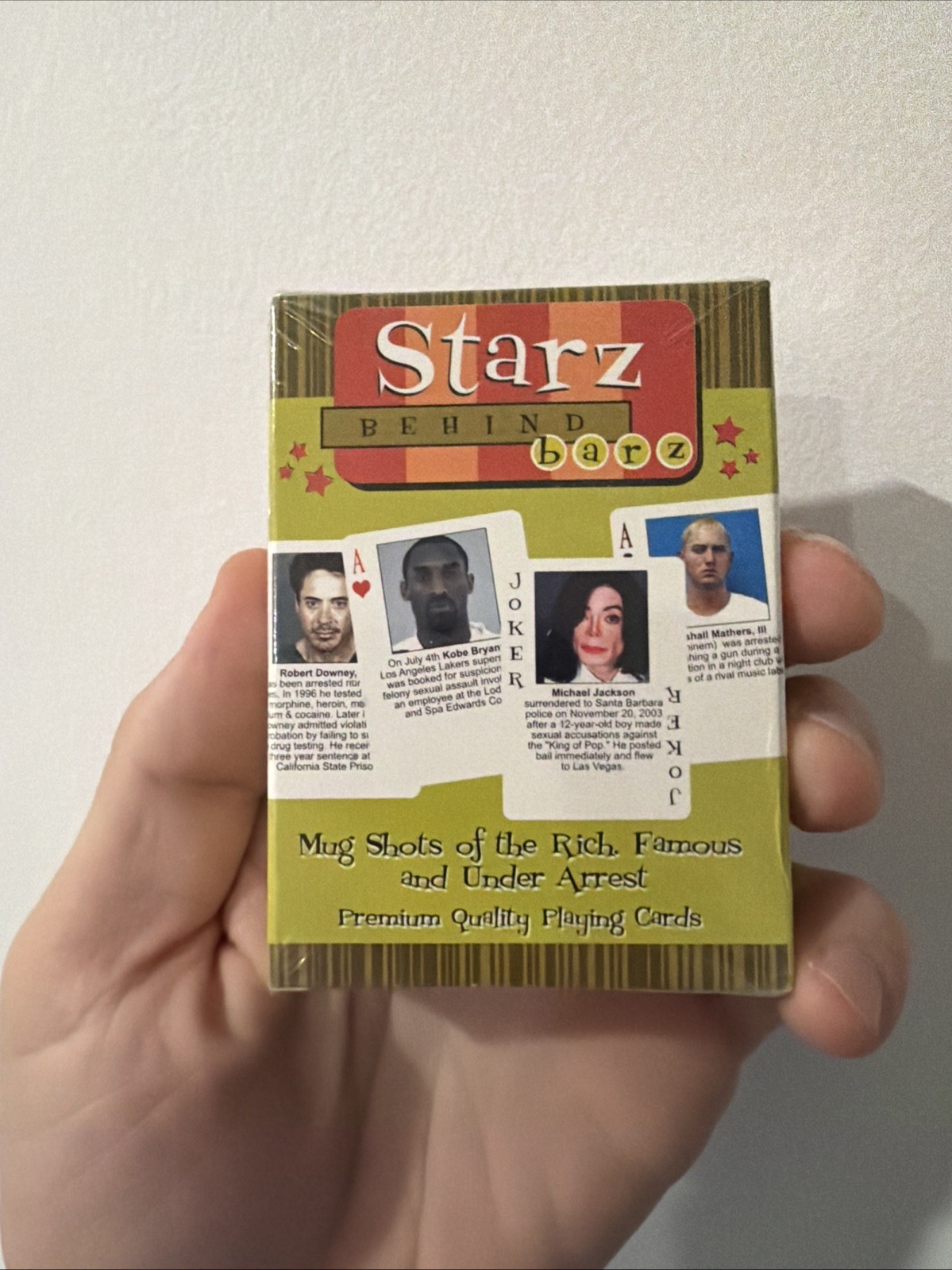 Sealed New Starz Behind Bars Mug Shots Famous and Under Arrest Playing Cards