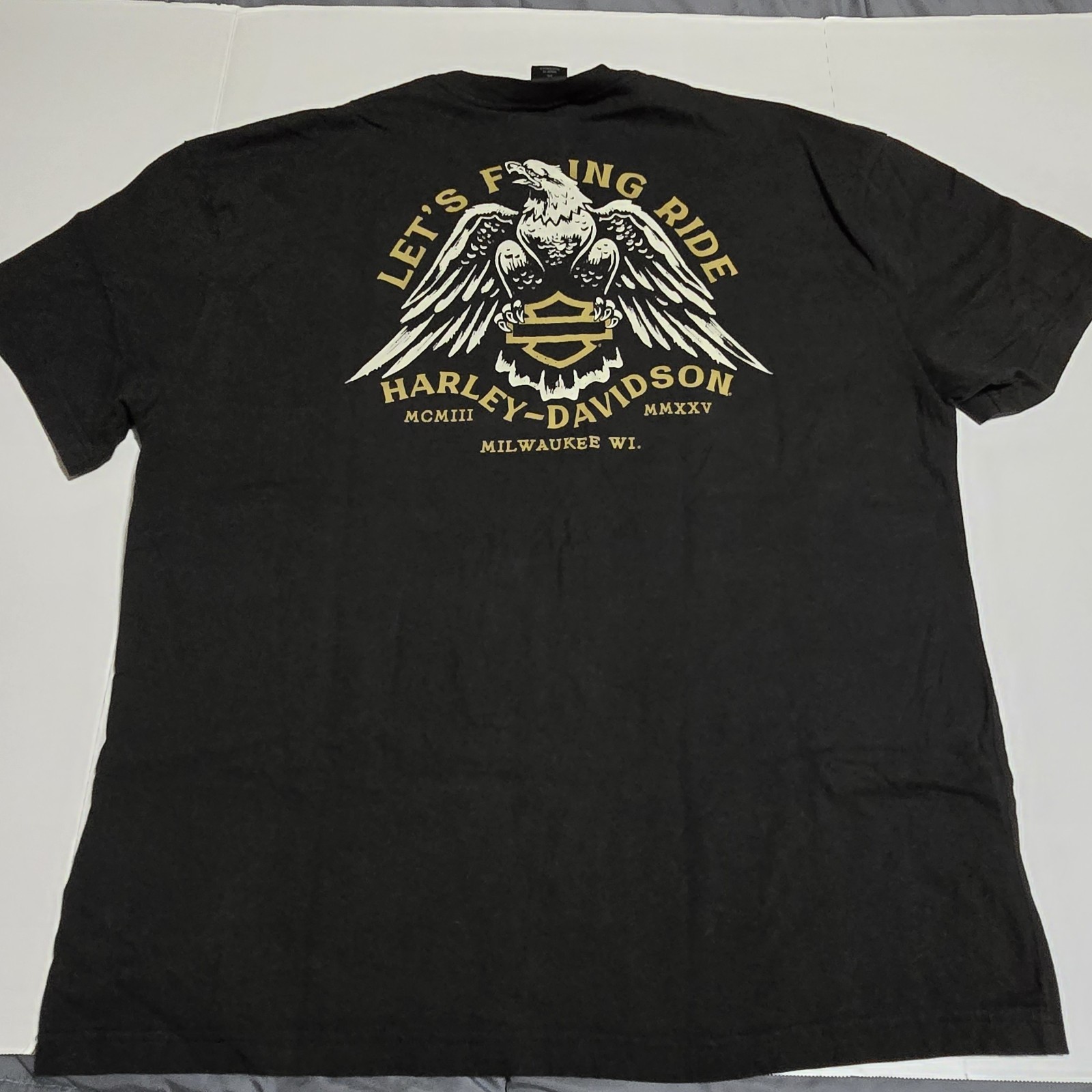 Harley-Davidson Eagle Back Let's F'ing Ride Men's Black T-Shirt- XXL