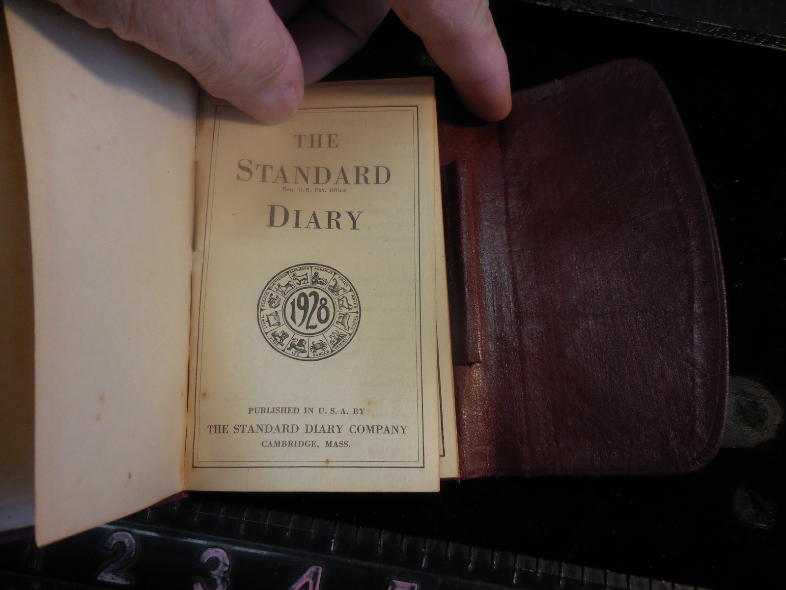 Antique THE STANDARD DIARY 1928--Amazing Condition--Hand Written In Pencil