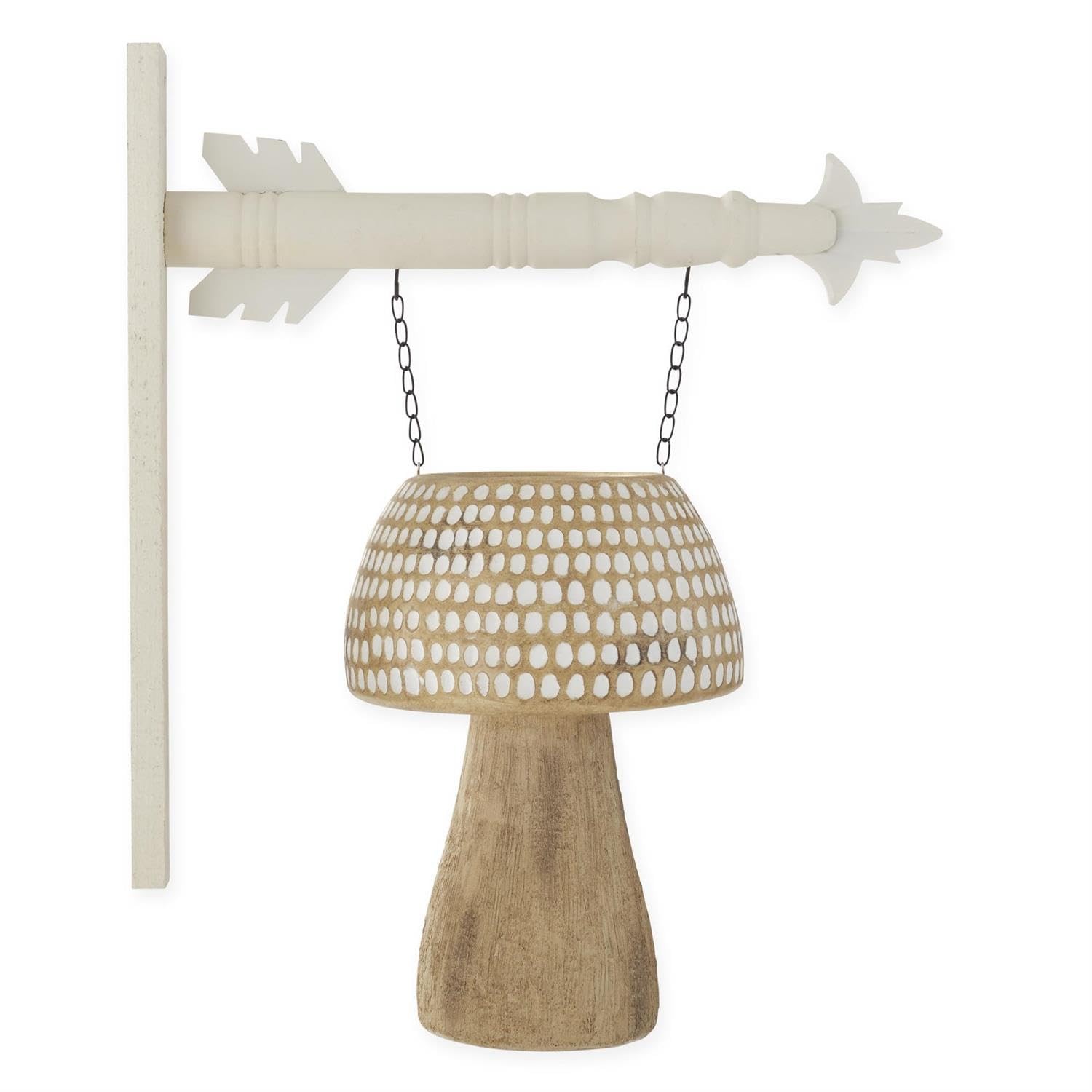K&K Interiors Polyresin Mushroom Container Arrow Replacement, 12-Inch, Tan