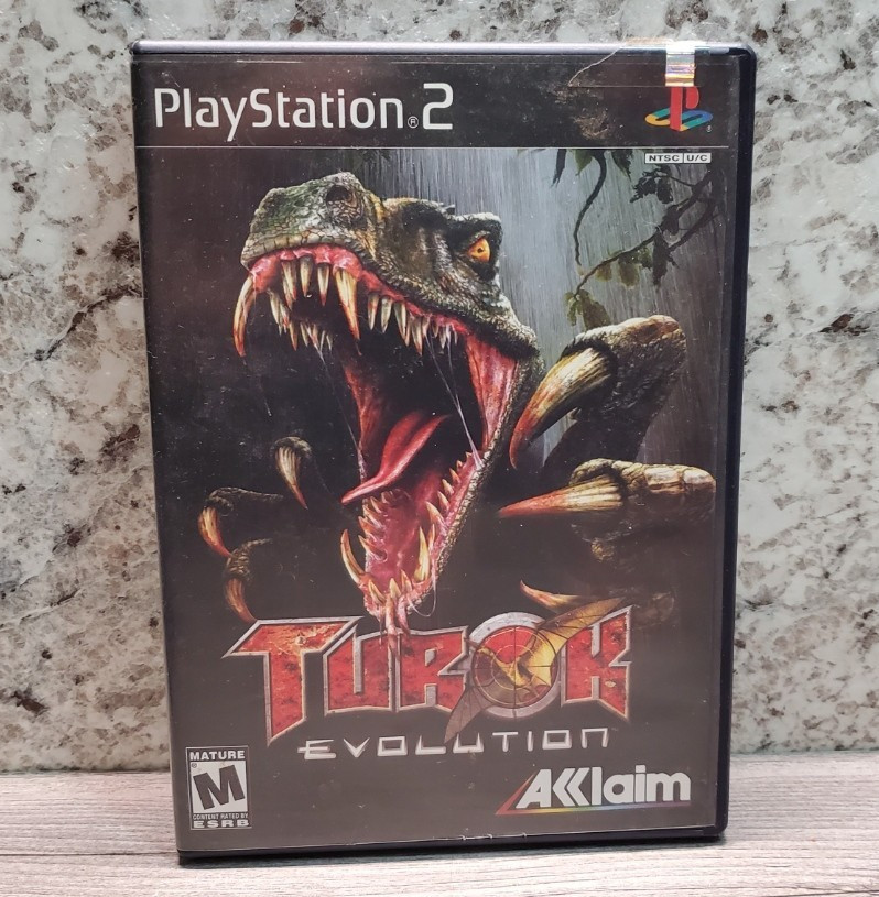 Turok Evolution PS2 Playstation 2 Original Black Label Disc & Case Tested Work