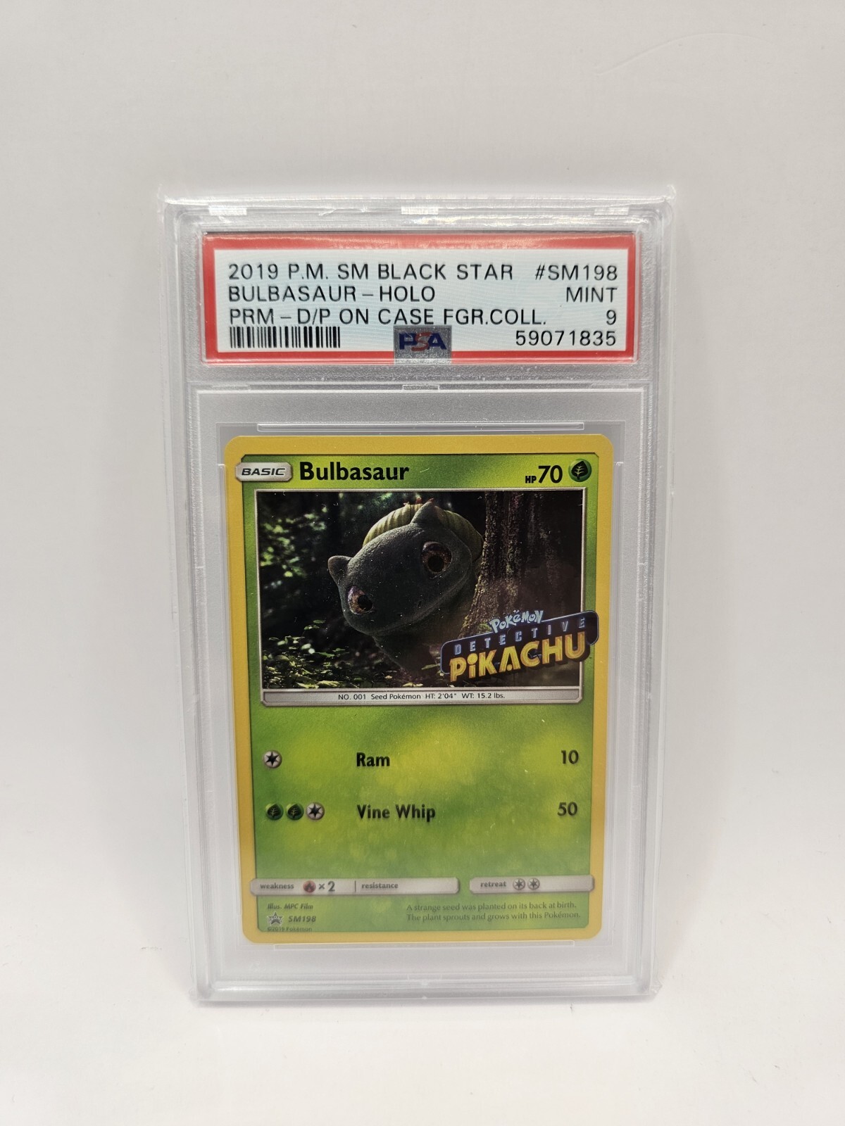 Pokemon Card Bulbasaur SM198 Black Star Promos PSA 9 Detective Pikachu Mint ENG