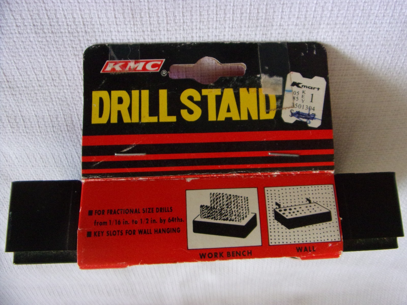 Vintage NOS KMC Kmart 29 Drill Bits Stand Holder Sizes 1/16-1/2 Black Plastic