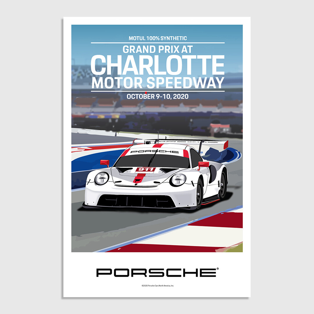 PORSCHE IMSA GRAND PRIX CHARLOTTE MOTOR SPEEDWAY 2020 RACE POSTER 12