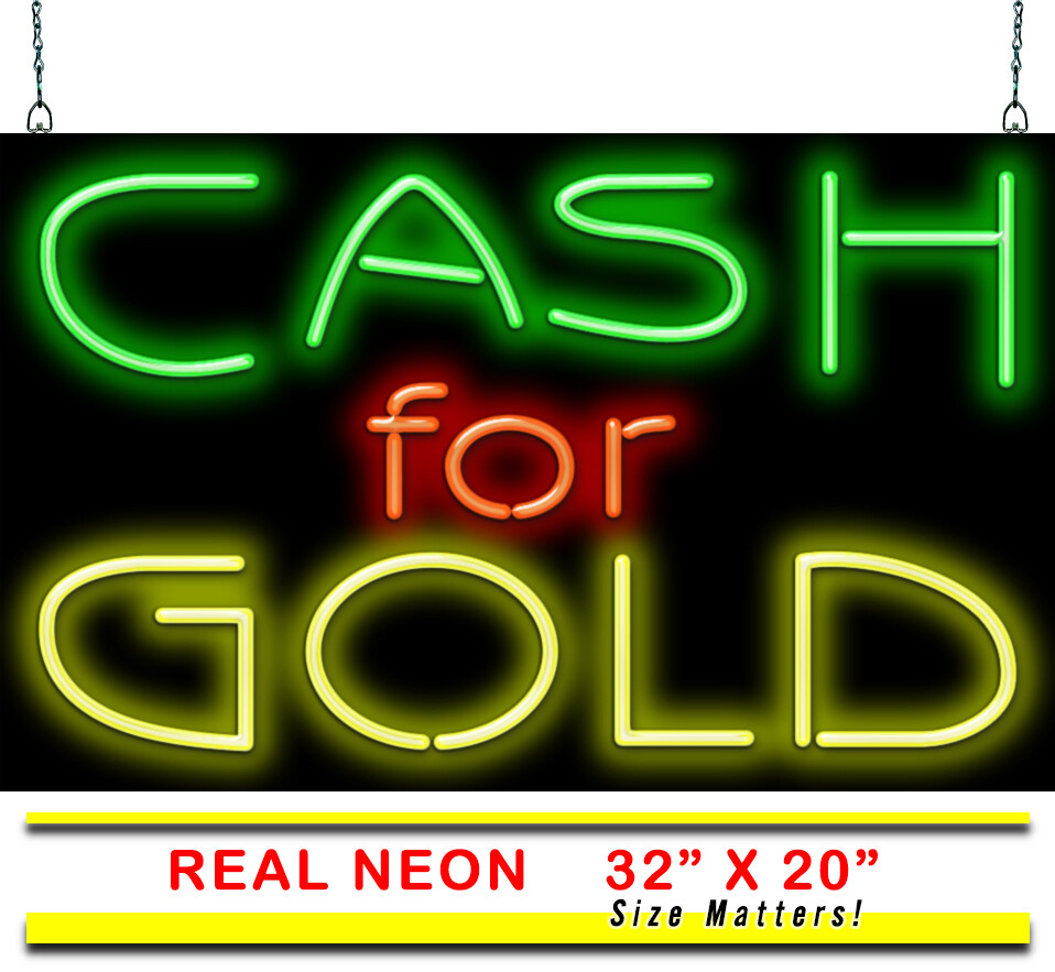 Large Cash For Gold Neon Sign | Jantec | 32