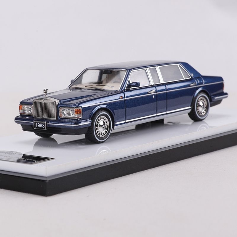 1:64 1998 Silver Spur Stretch Limo Blue Alloy Rare Collectible Diorama