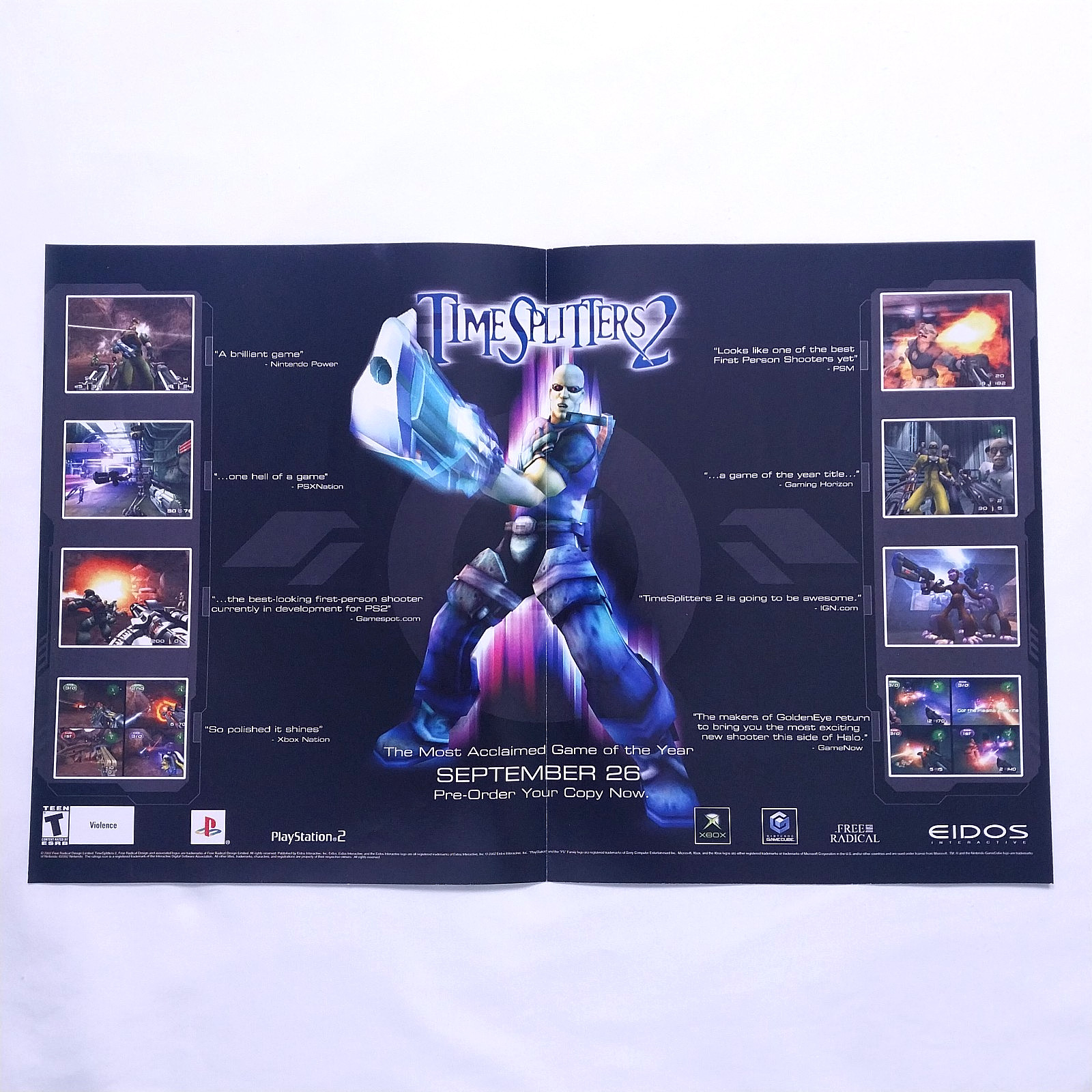 2002 Time Splitters 2 PS2 Vintage Print Ad Advert - 2 Page Promo