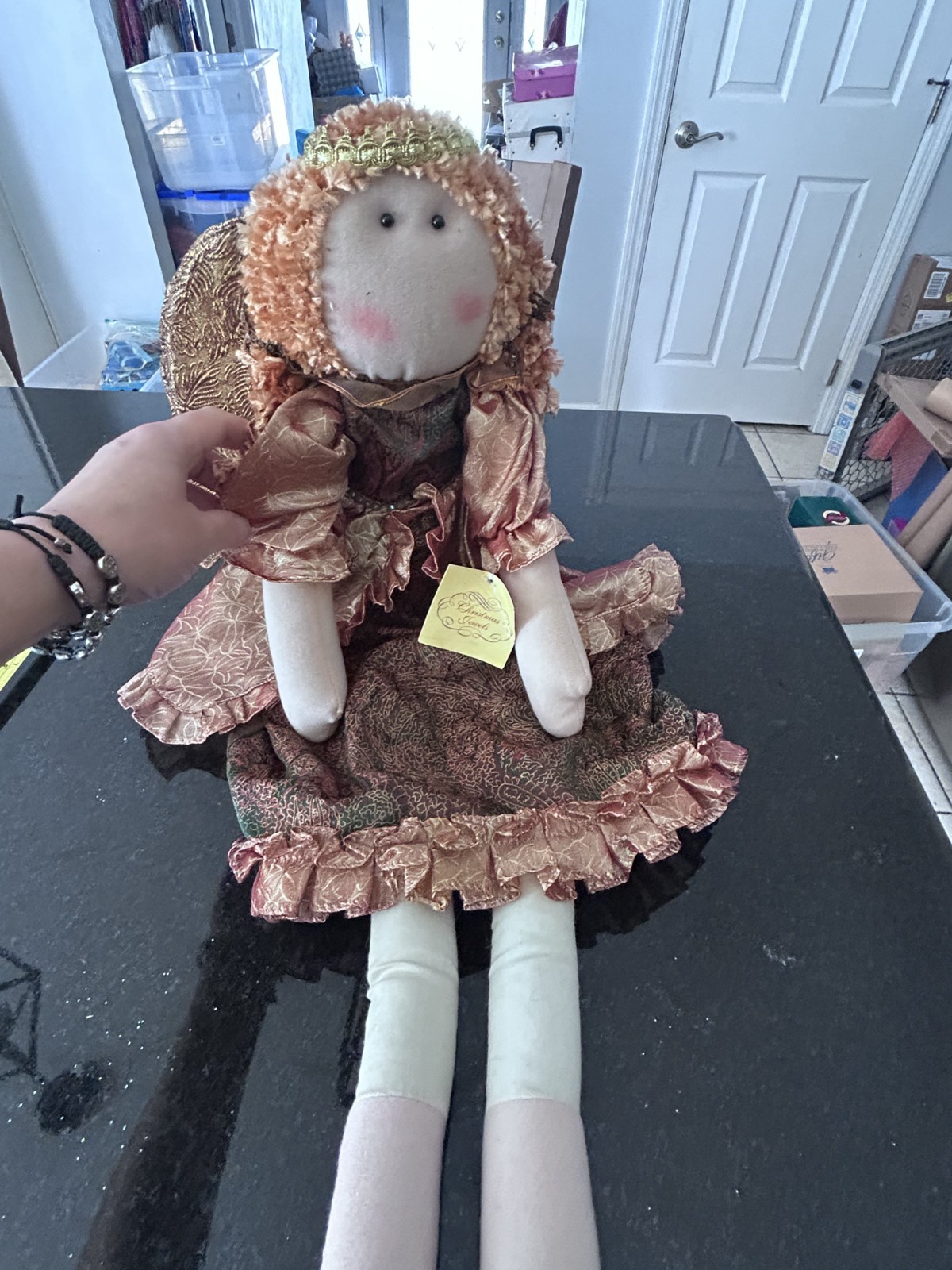 Christmas Jewels Rag Doll 28” Holiday Angel Style NWT Large Christmas Decor
