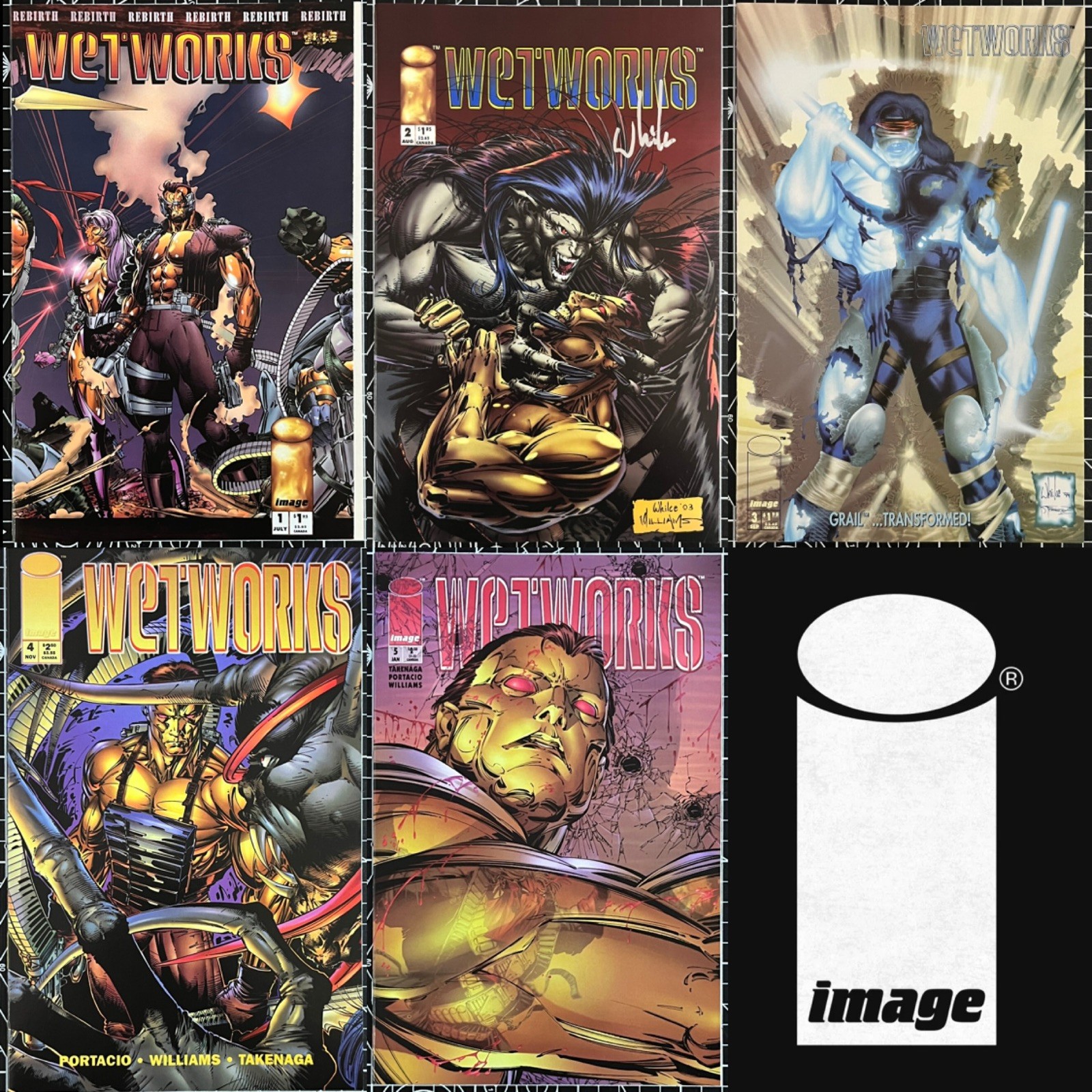 Wetworks #1-5 NM | Image Comics (1994) | Whilce Portacio | #2 Signed ✍️