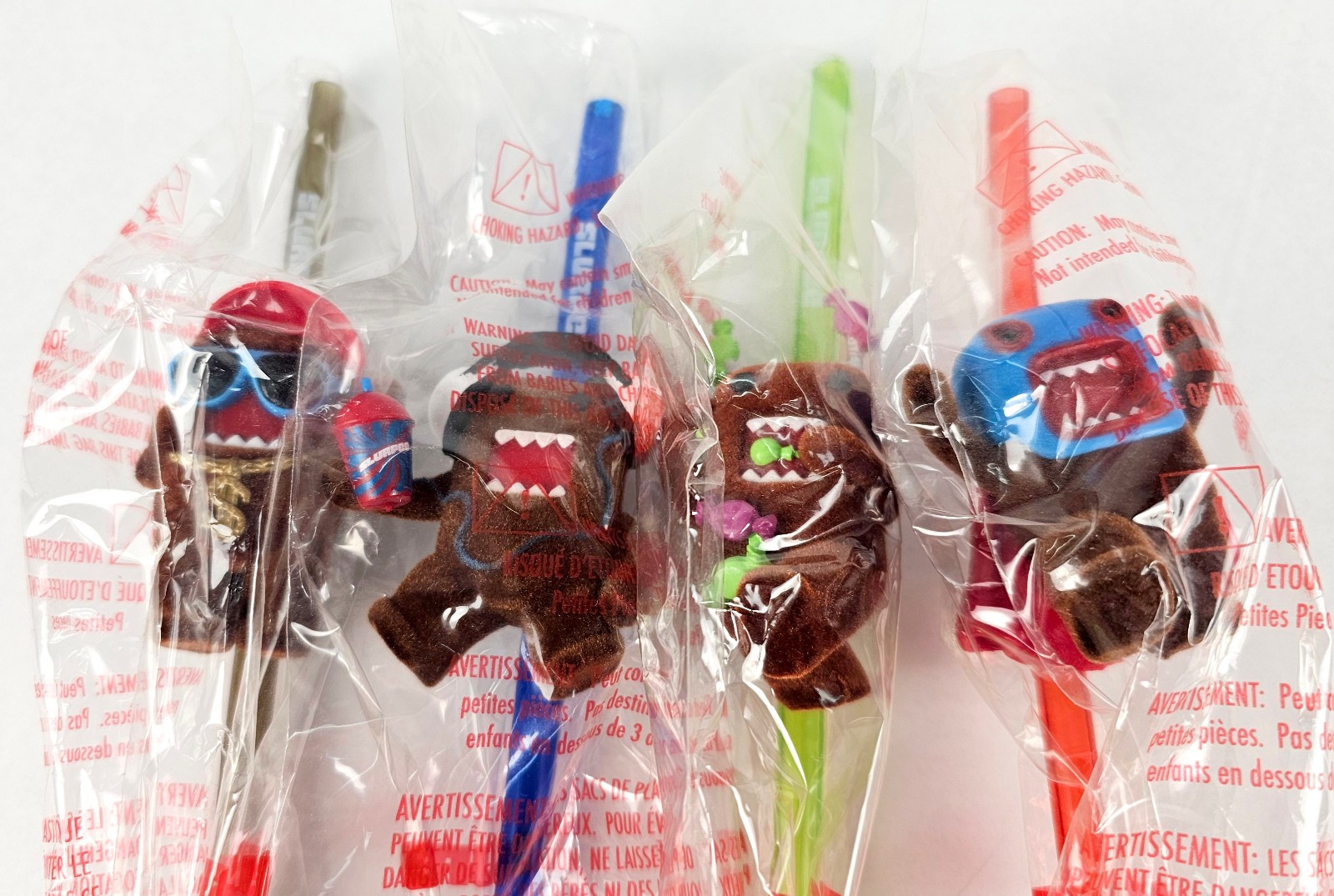 7-Eleven Domo-kun 2009 Slurpee Straws 7-11 Complete Set of 4 BRAND NEW in Bag