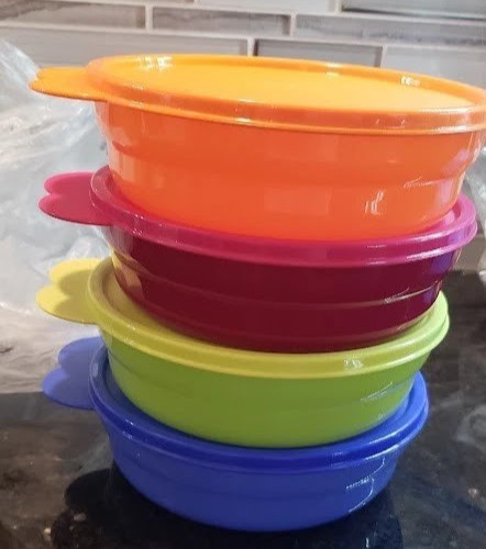 ✅Brand New Tupperware Microwave Reheatable Cereal Bowls Set Of Four~Multicolor*