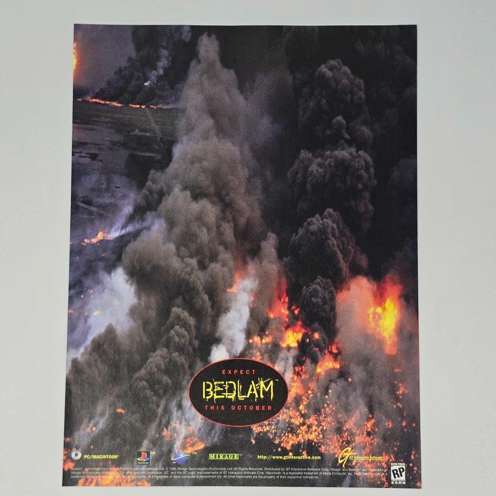 Bedlam Sega Saturn PlayStation PS1 This October Print Ad/Poster