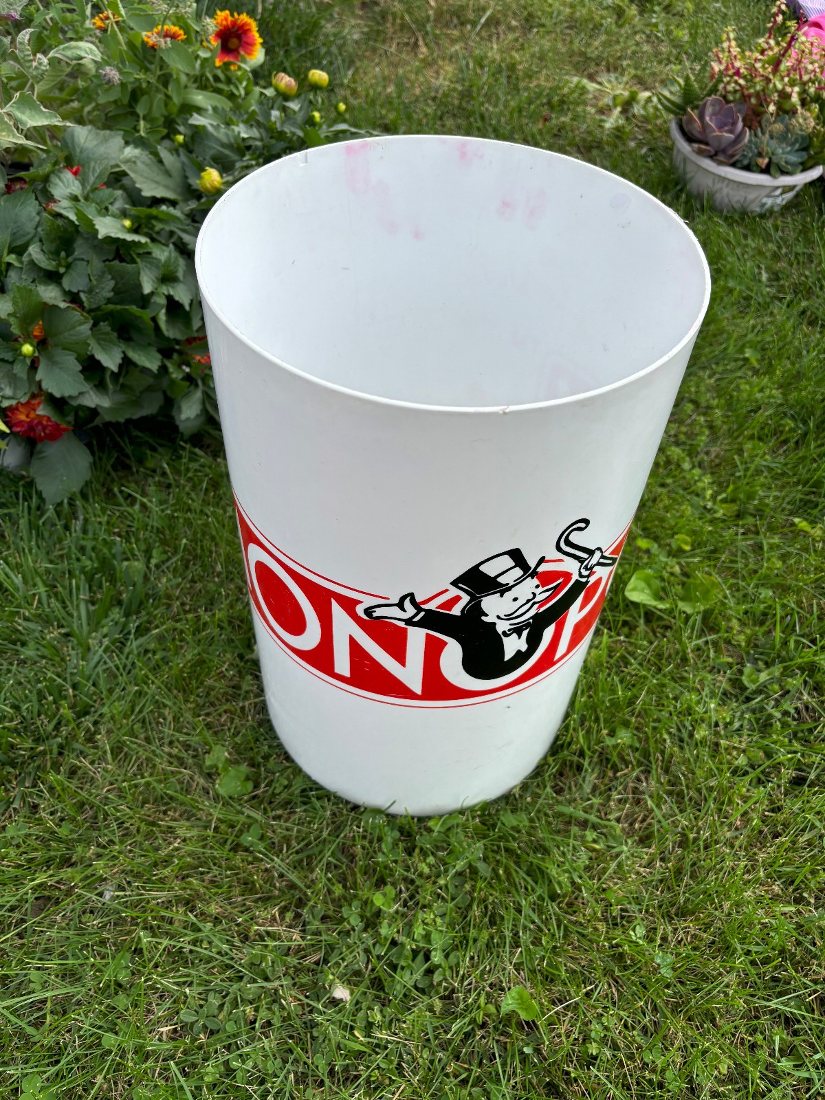 Vtg Plastic Monopoly Game Trash Bin 15\
