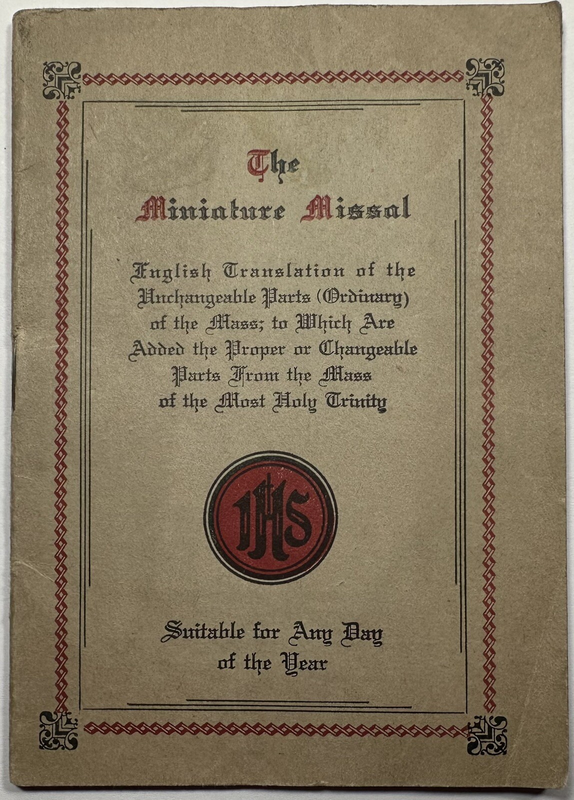 The Miniature Missal, Vintage 1936 Holy Devotional Booklet.