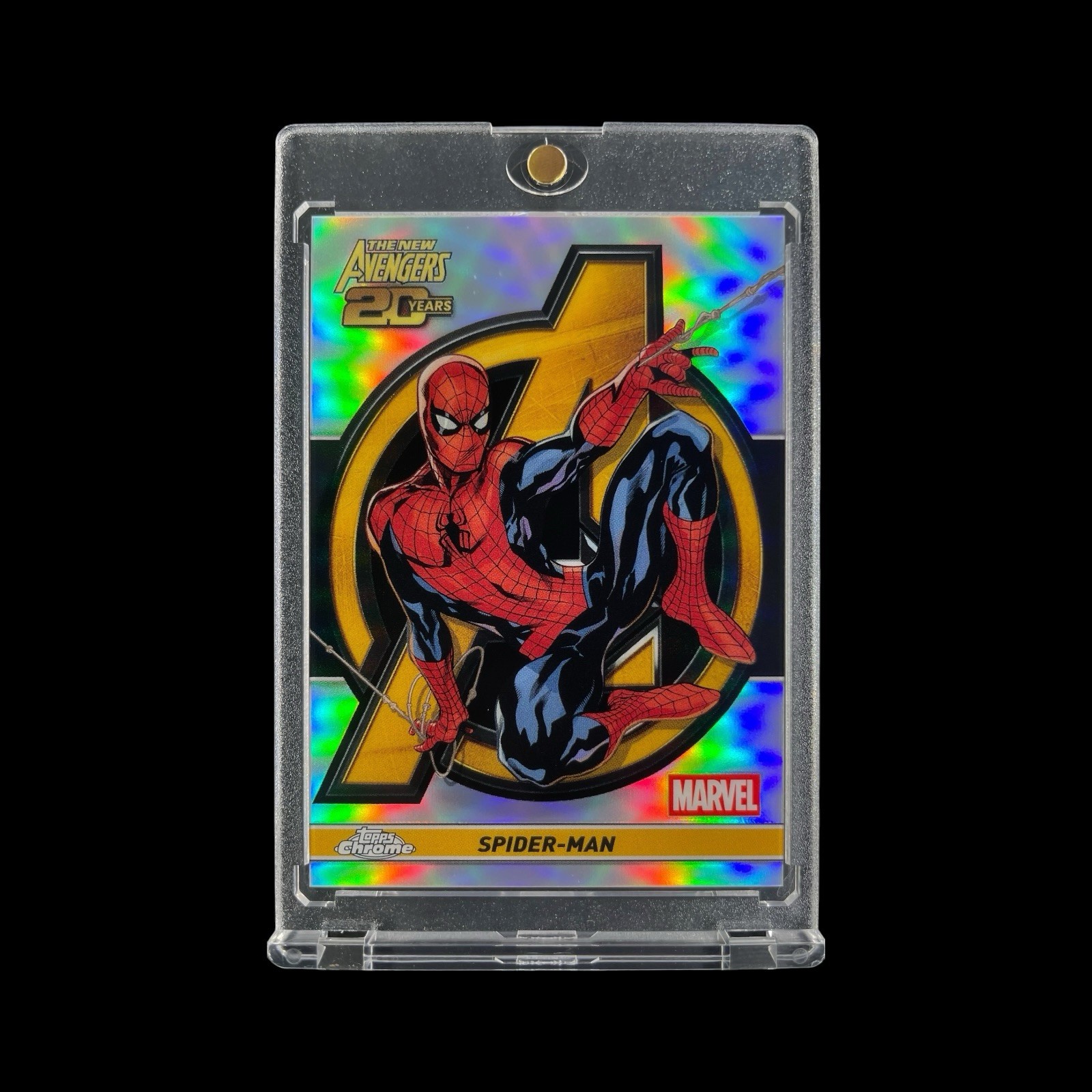 SPIDER-MAN GOLD CHROME REFRACTOR HOLO CARD 2025 Topps Chrome Avengers - Marvel