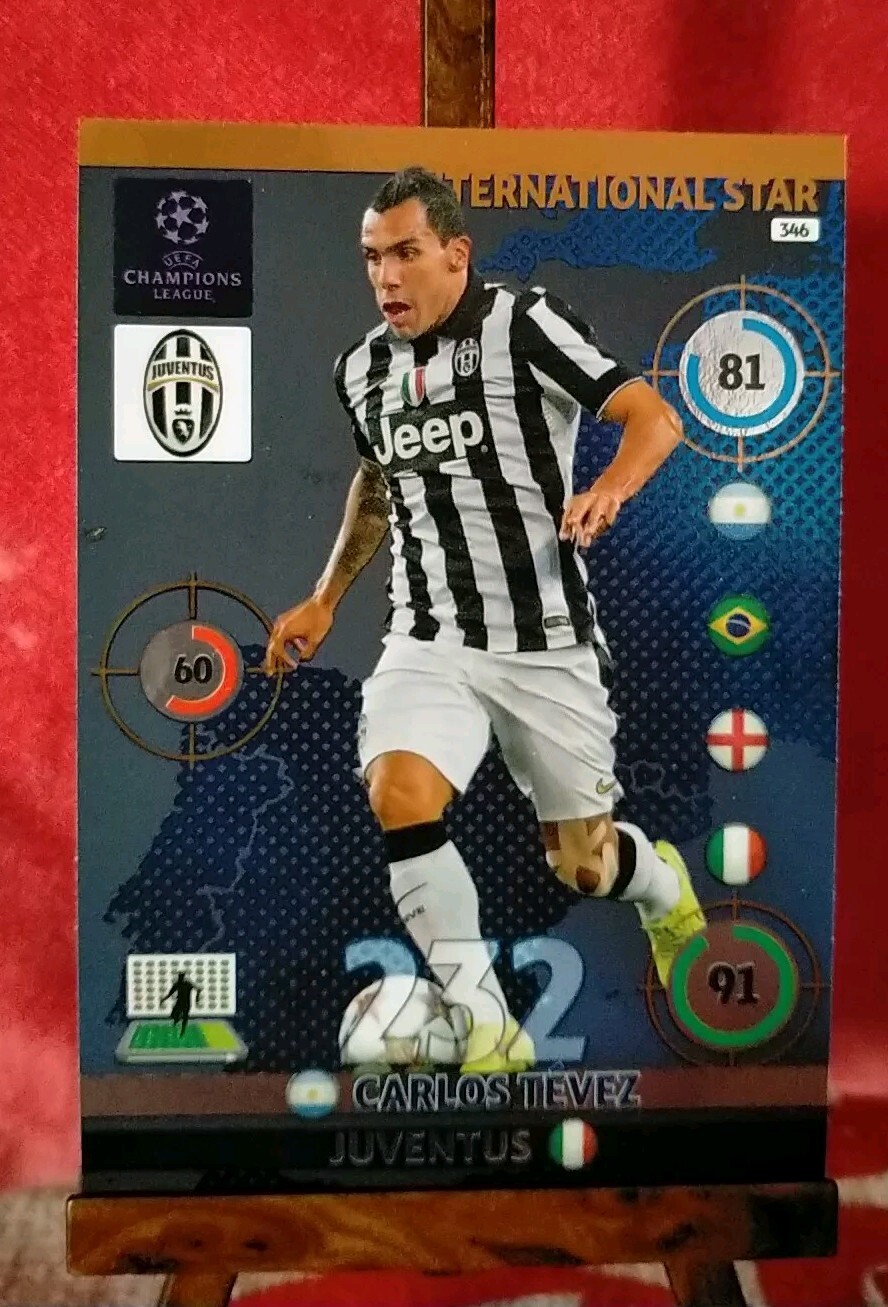 2014/2015 Panini Footballers Adrenalyn XL CL Carlos Tevez International Star Juve
