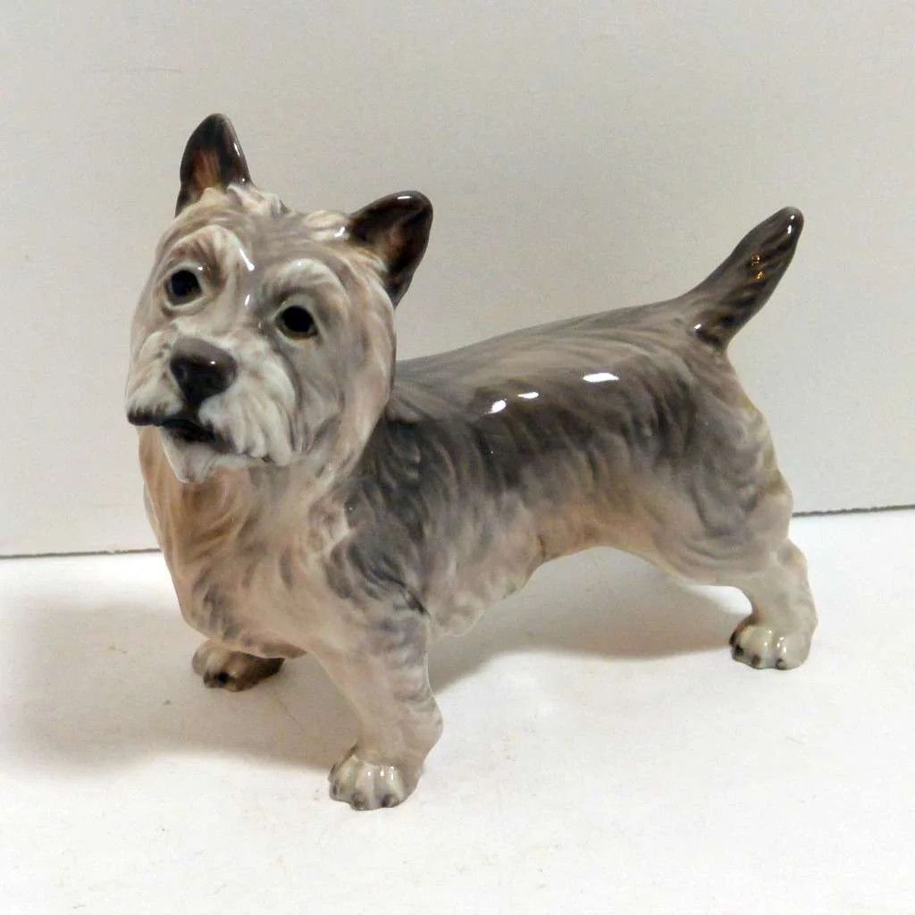 Vintage Dahl-Jensen Porcelain Cairn Terrier Dog Figurine Denmark #64