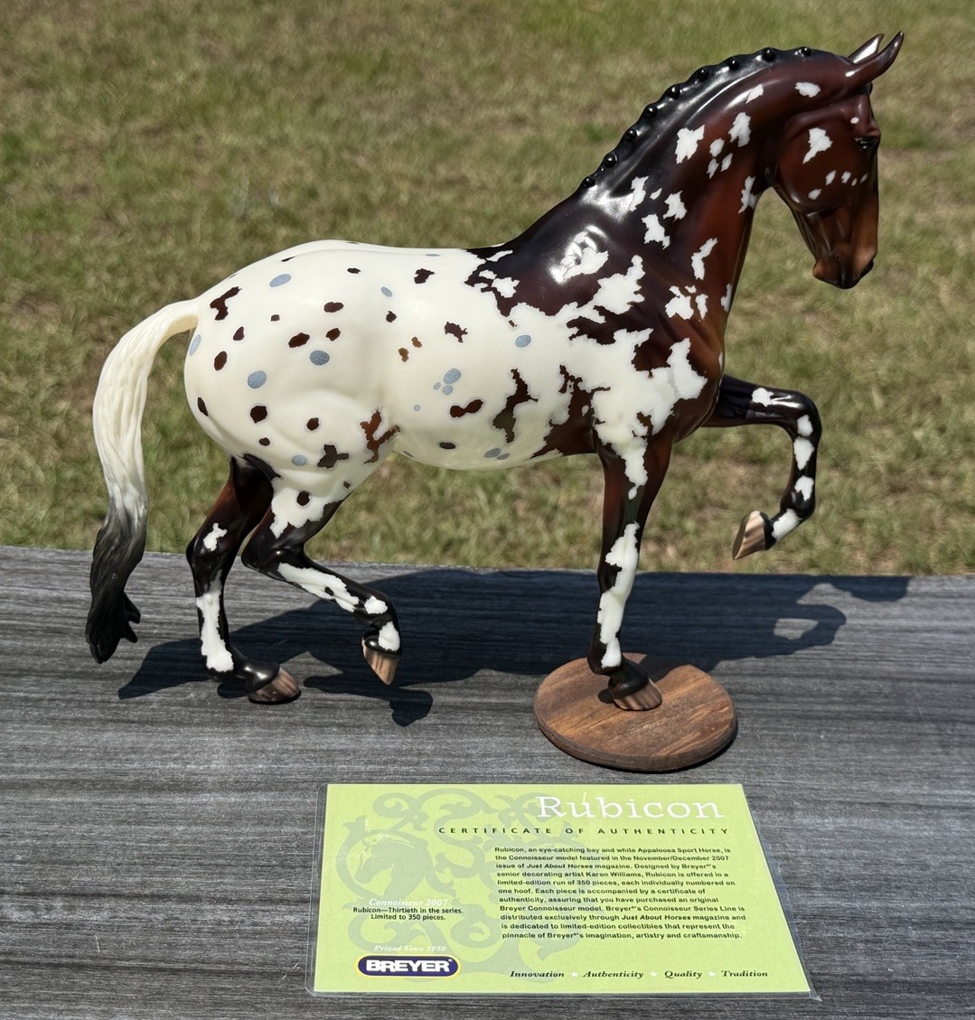 Breyer Rubicon Special Run Connoisseur Salinero Appaloosa with COA Custom Stand
