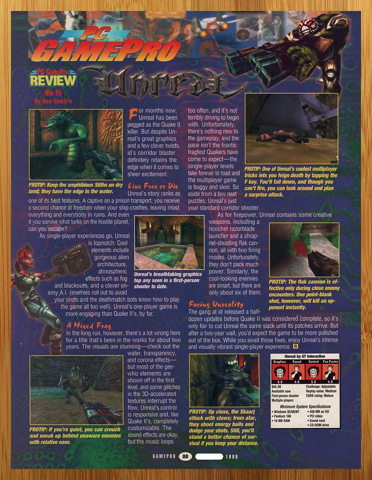 1998 Descent Freespace/X-Files PC REVIEW Print Ad/Poster Video Game Wall Art 90s