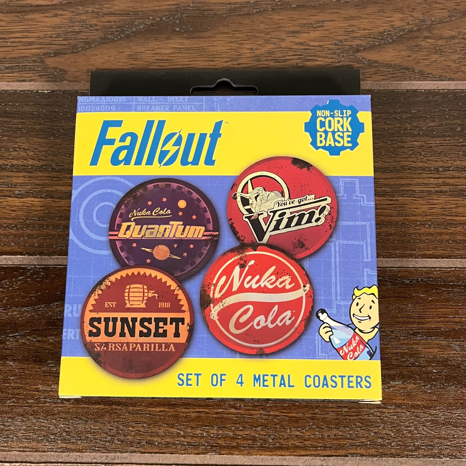 Fanattik Fallout Set of 4 Metal Coasters | Quantum Vim Nuka-Cola