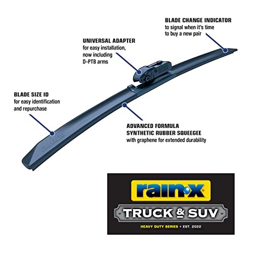 Rain-X 870122 Truck & SUV Rugged Series Premium Wiper Blades, 22 Inch -