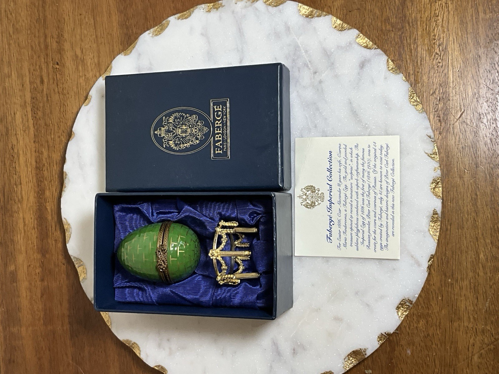 Faberge Peint Main Limoges Clock Egg