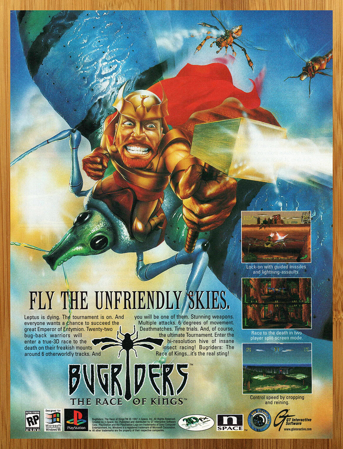 1997 BUGRIDERS: The Race of Kings PS1 Playstation 1 Print Ad/Poster Official Art