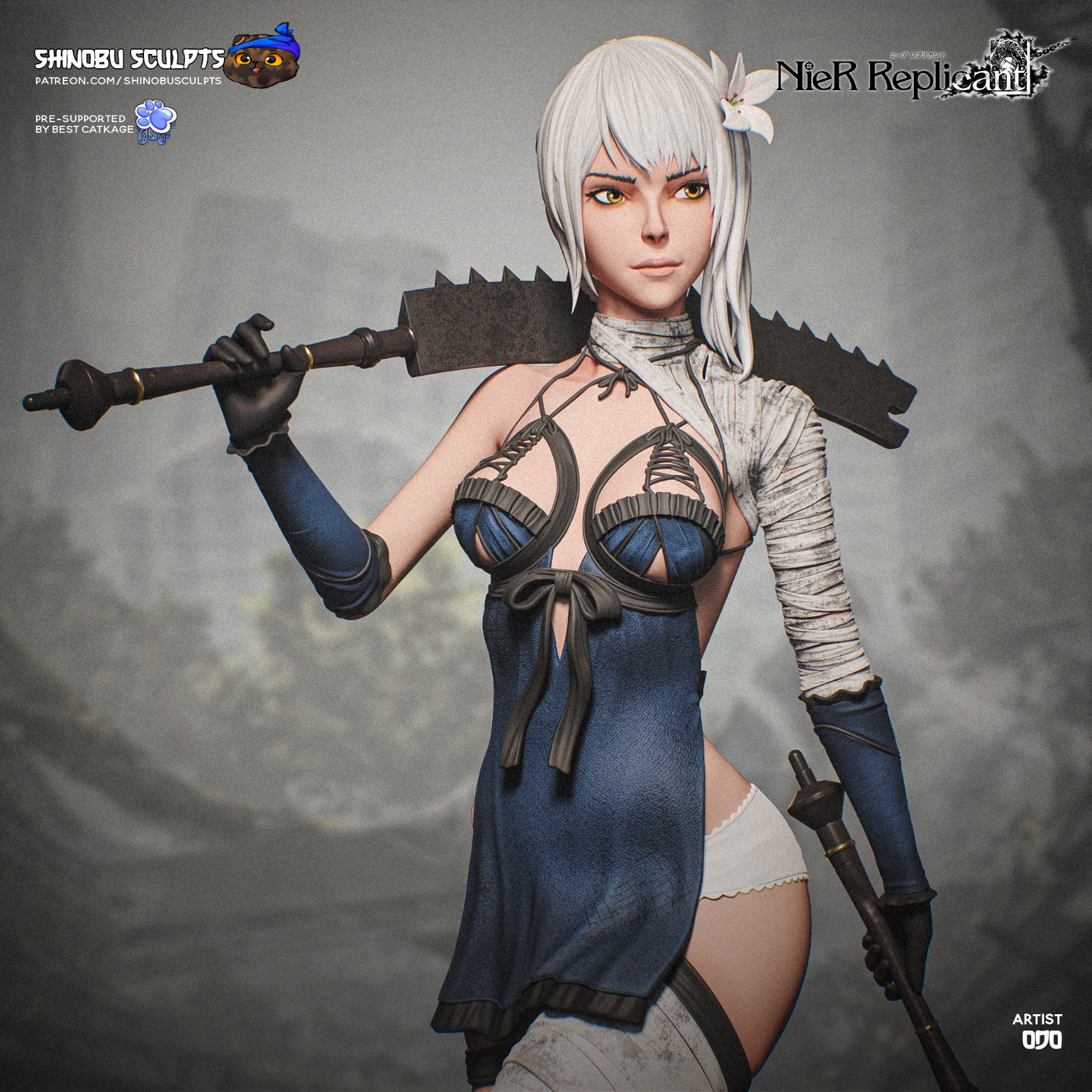 Kaine NieR Replicant 1:6 Scale Unpainted Resin Garage Kit Android Fantasy Figure