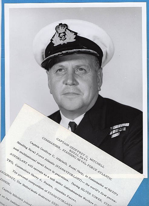 1968 RN Captain Geoffrey C. Mitchell CO Standing Naval Force Atlantic Photo