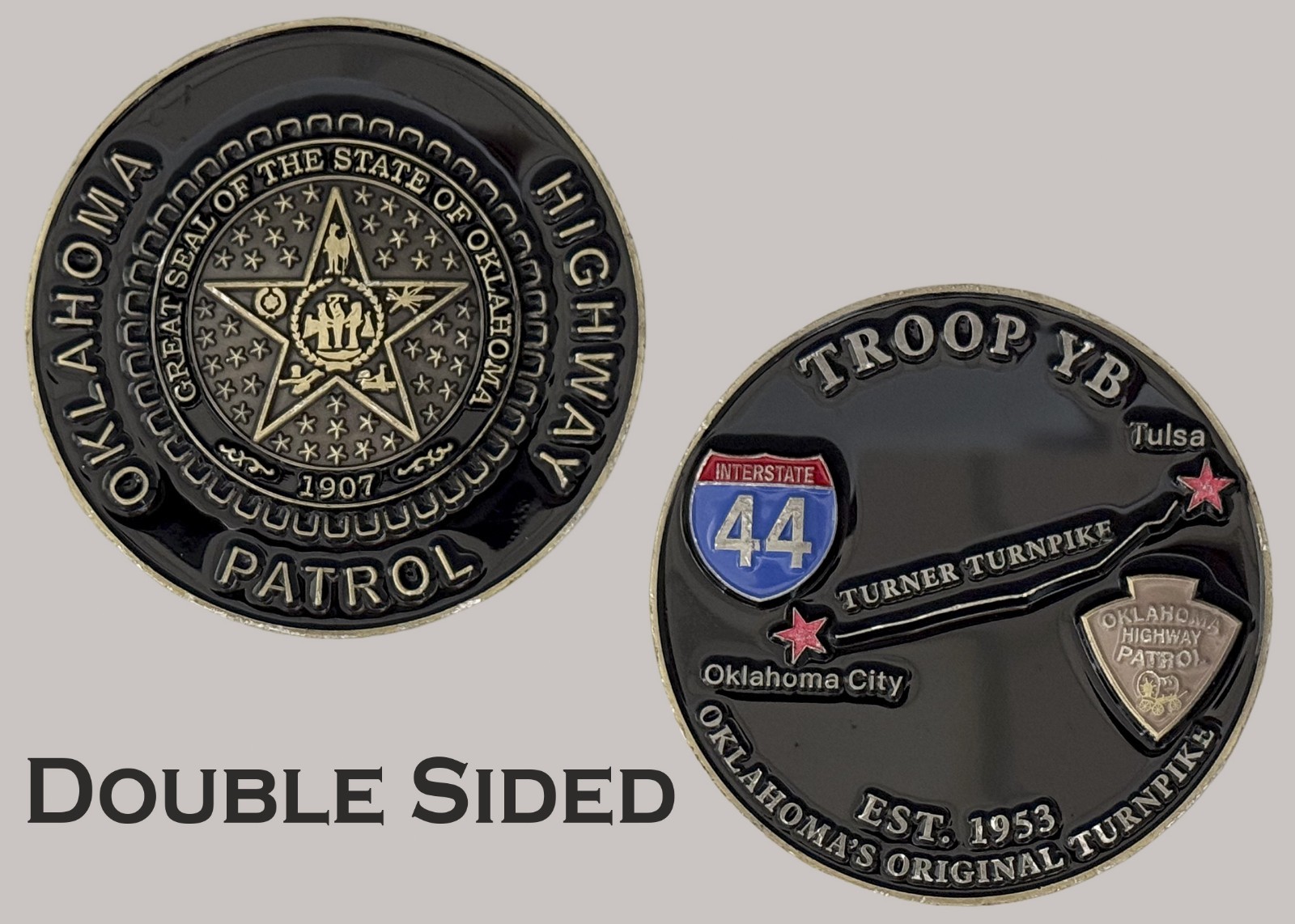 Oklahoma Highway Patrol Troop YB Interstate 44 Challenge Coin  J#33