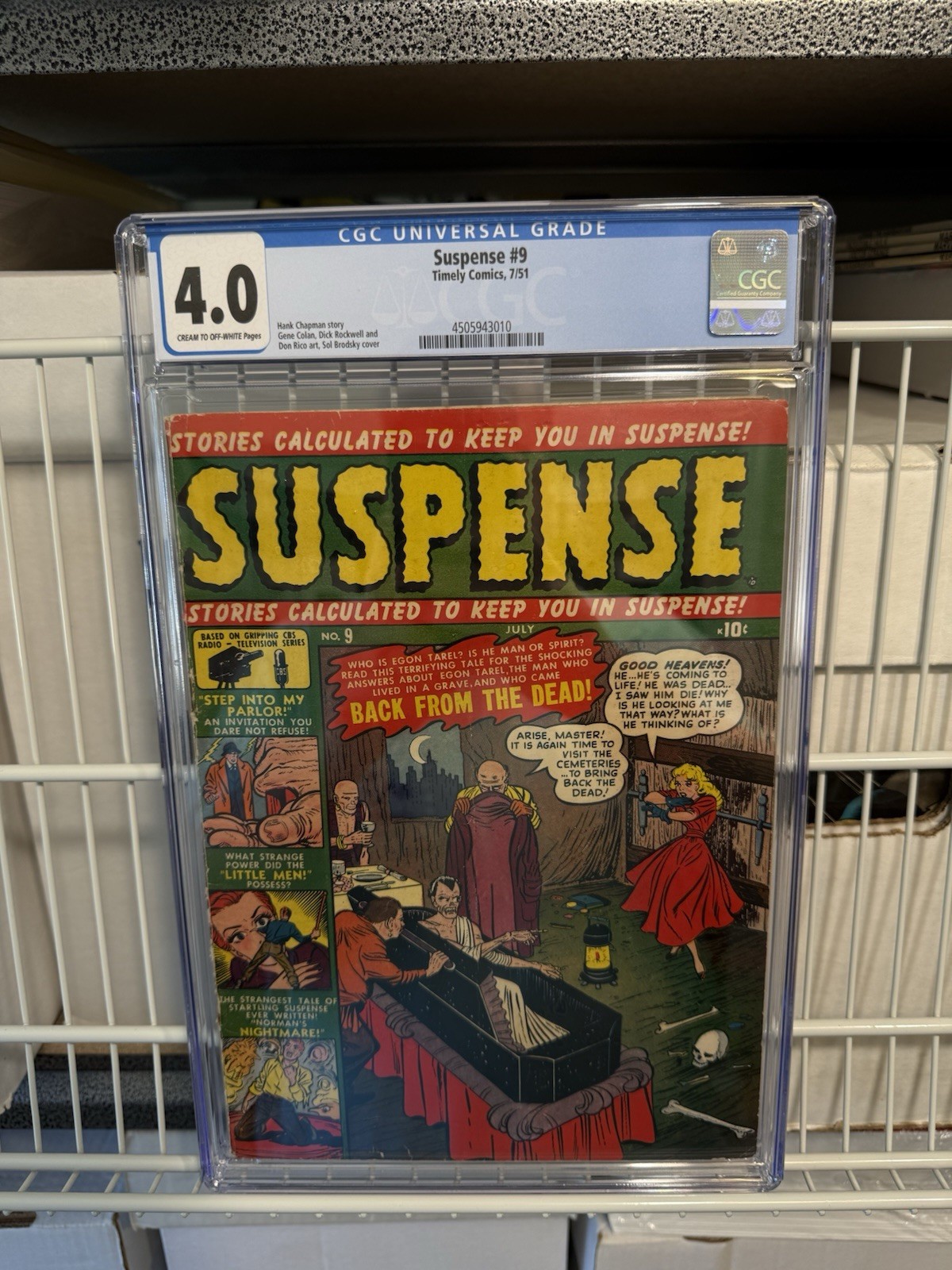 Suspense #9 CGC 4.0 Timely Comics 1951 Pre Code Horror PCH Golden Age GA