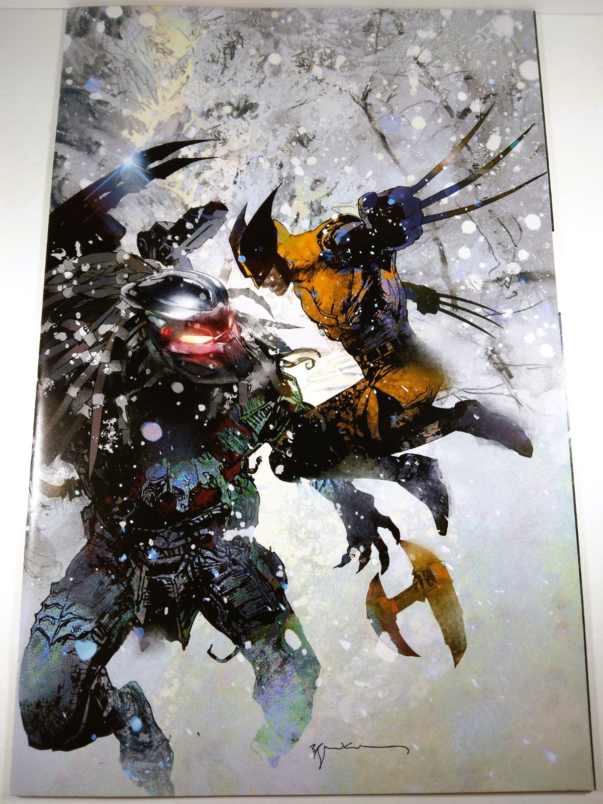 🟢🔥 PREDATOR VS WOLVERINE #4 BILL SIENKIEWICZ 1:100 VIRGIN VARIANT MARVEL 2023