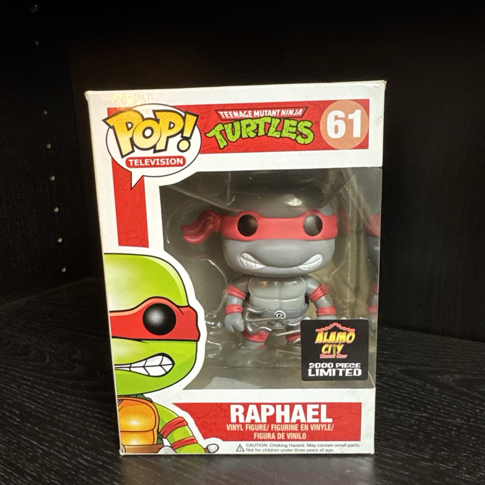Funko Pop TMNT Raphael Alamo City Grayscale 61 2000 PCS + Protector Not Mint