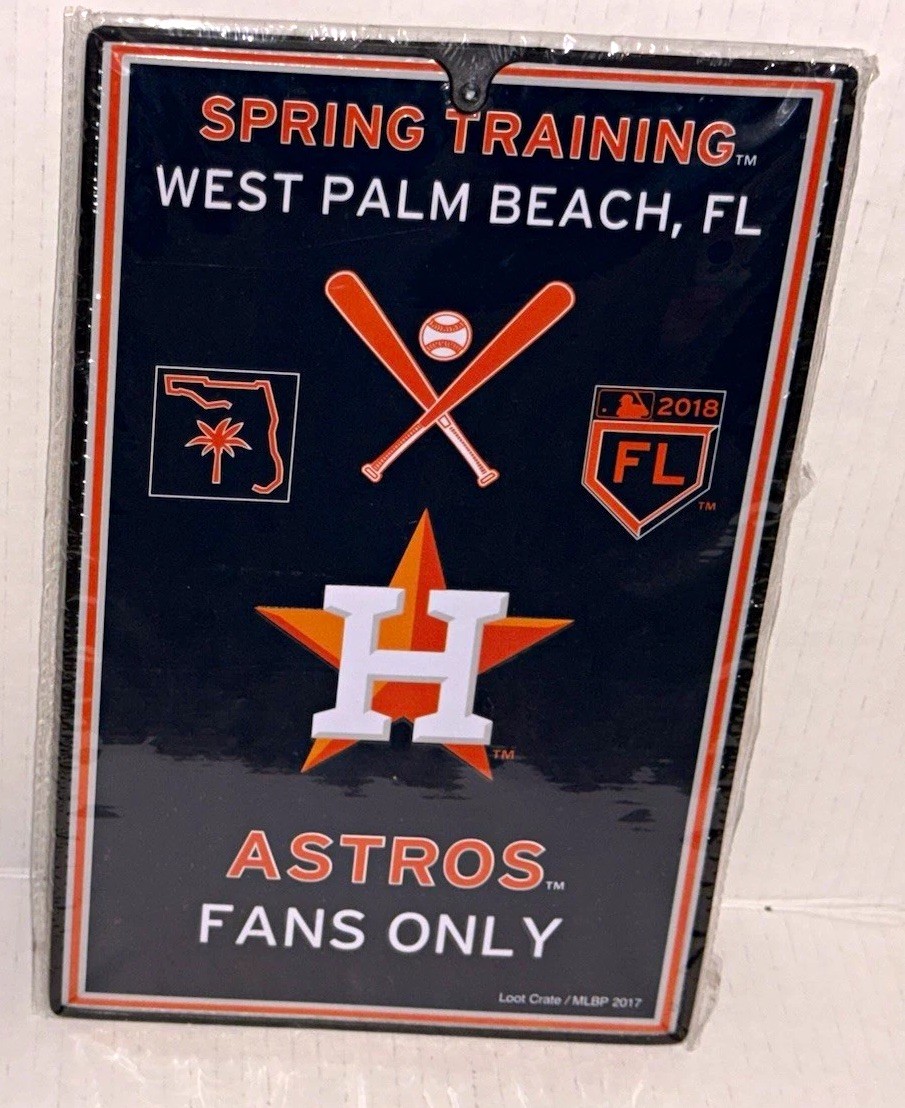 Loot Crate Houston Astros Metal Embossed Wall/Hanging Sign 2018