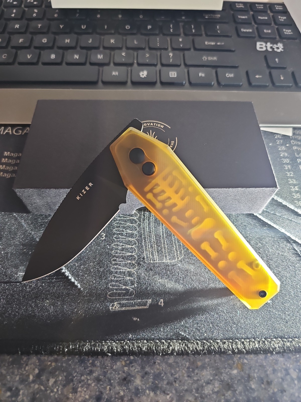 Kizer Tomb Drop Point Folding Pocket Knife Nitro-V Blade PEI Handle - New