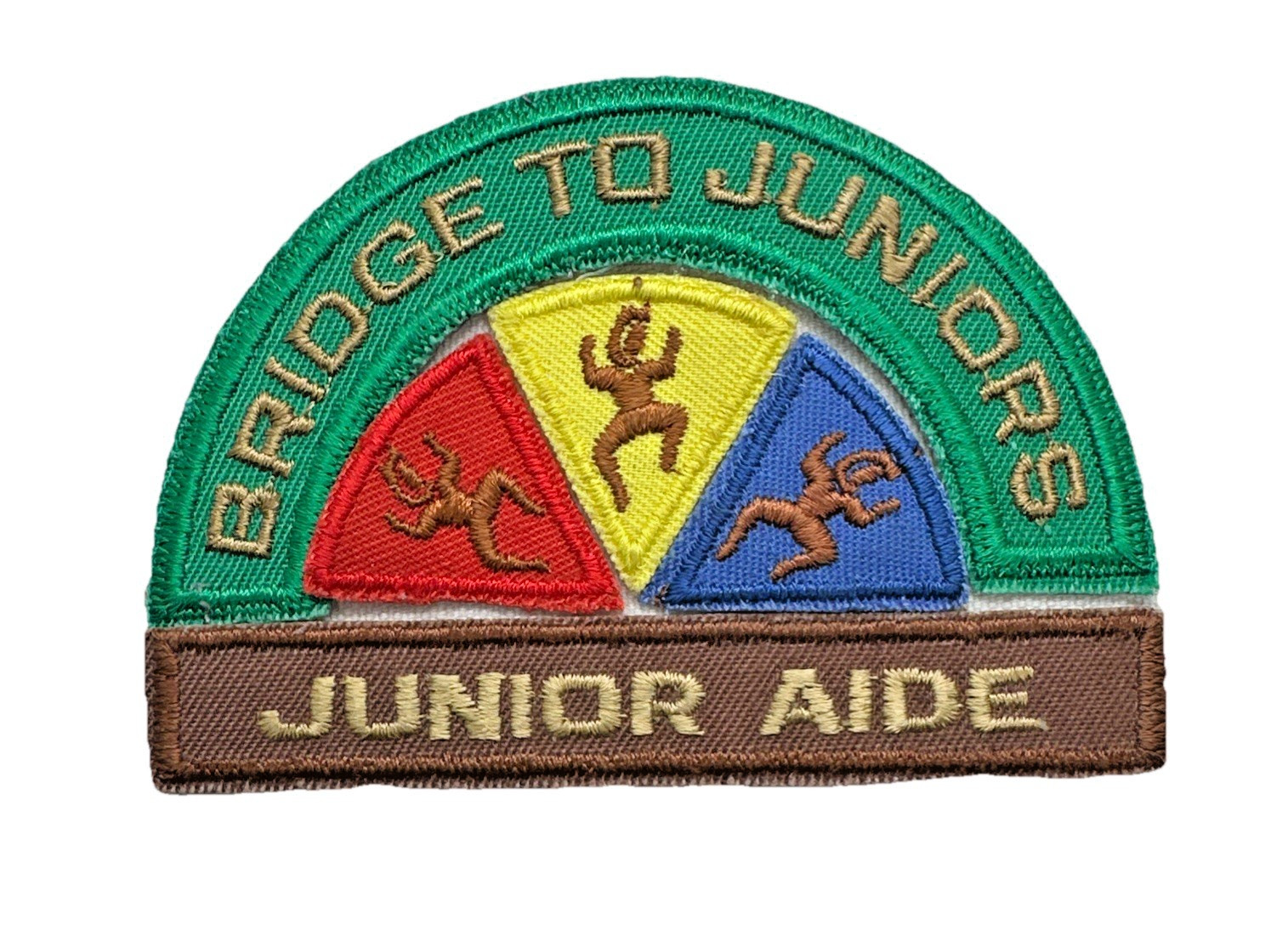 VTG Girl Scout Uniform Patches: 1977-1986 Bridge To Junior, Junior Aide, Brownie