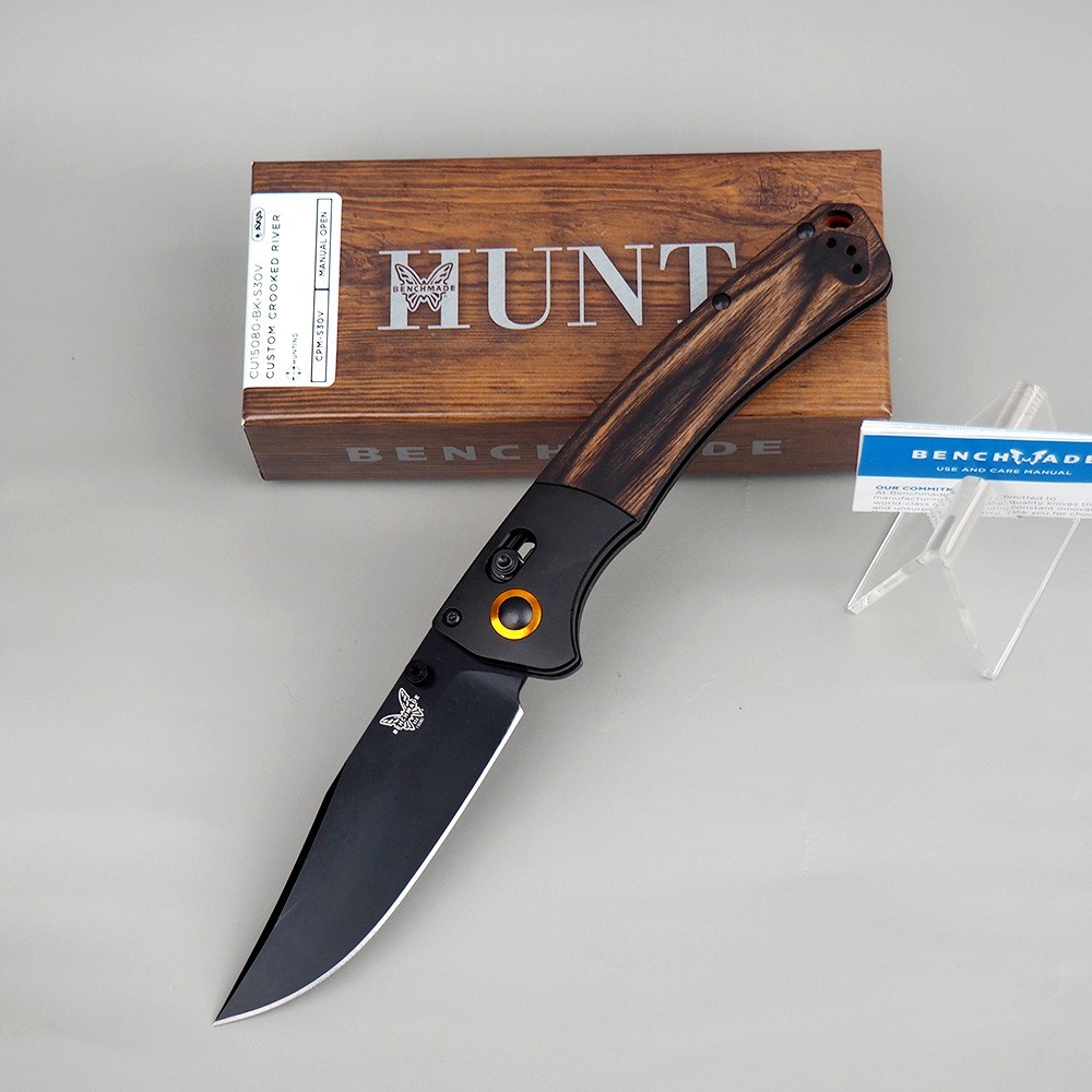 Benchmade 15080 Crooked River Wood Handle S30V Blade AXIS Lock Folding Knife